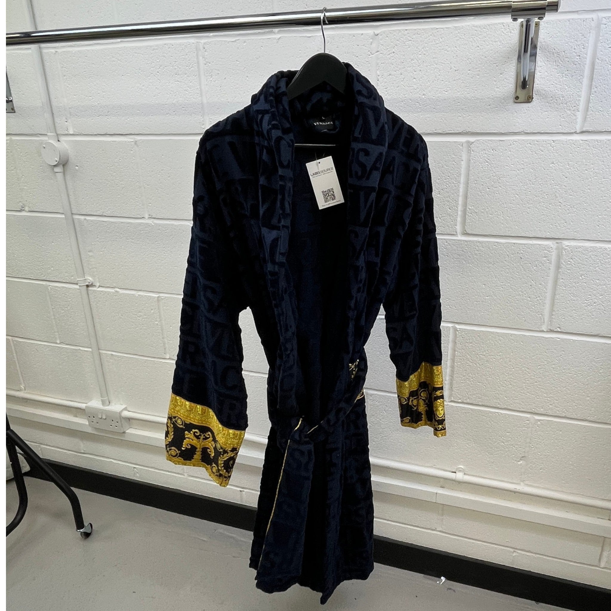 Men's I ♡ Baroque Bath Robe Navy Size L