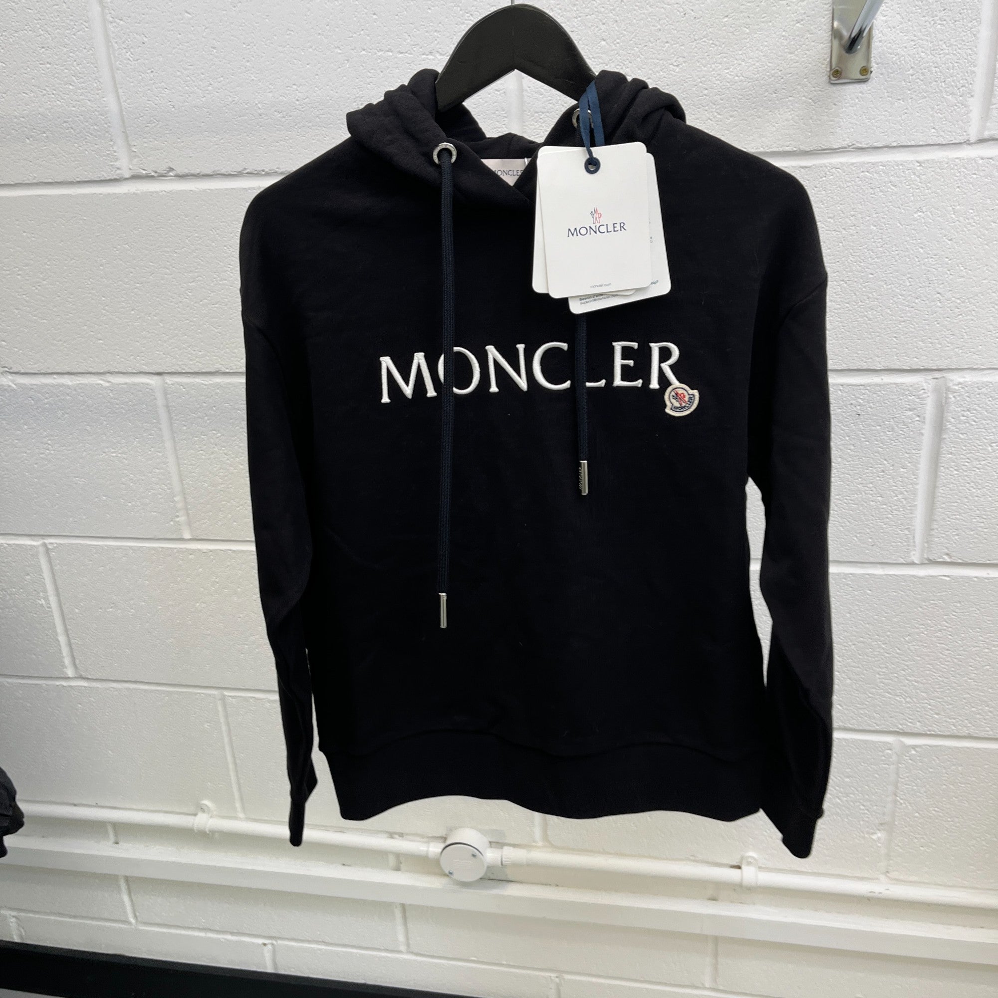 Men's Embroidered Logo Hoodie Black Size XXS