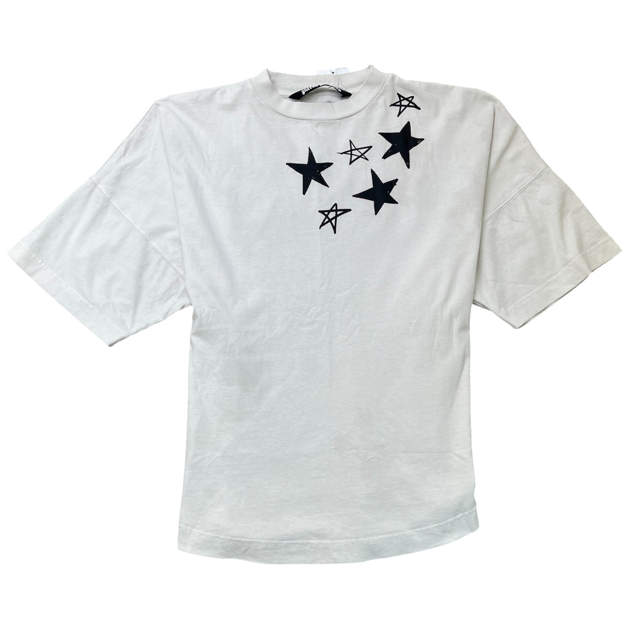Men's Oversized Star Logo Print T-Shirt White Size M