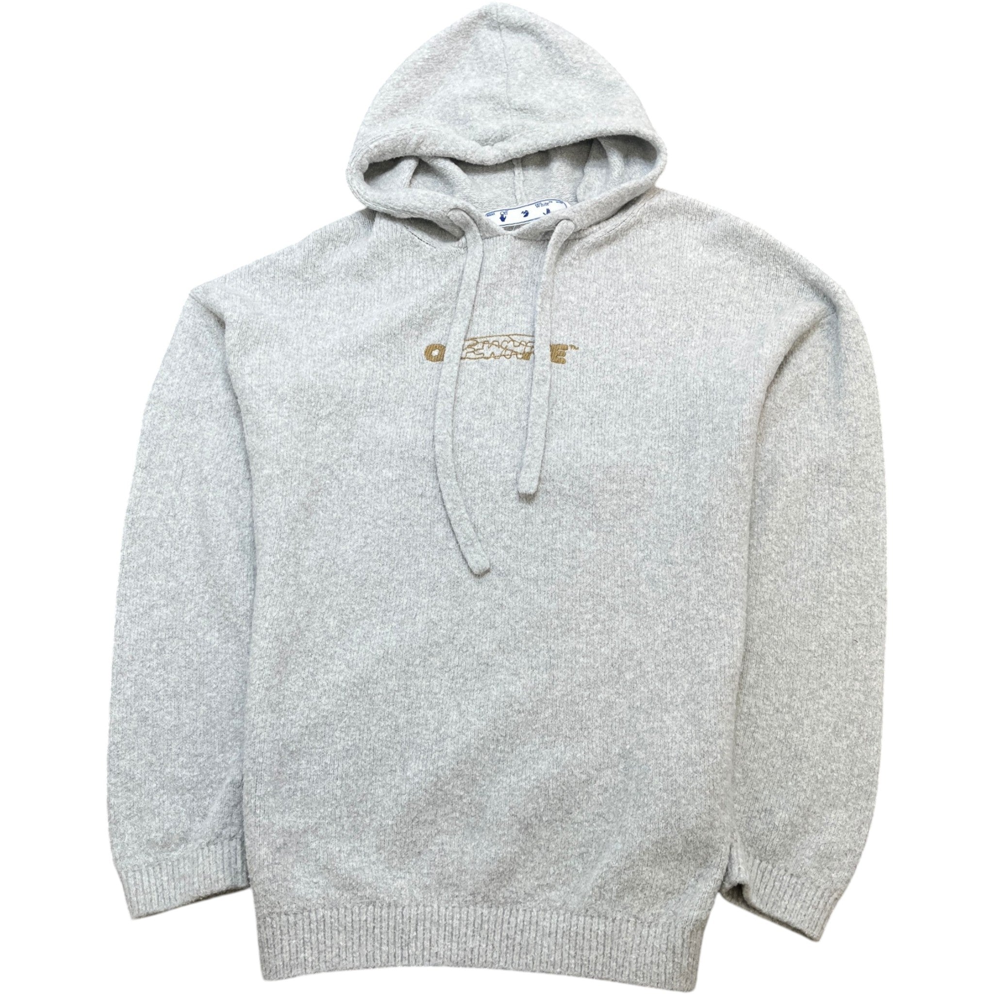Men's Embroidered Arrow Logo Hoodie Grey Size XXS