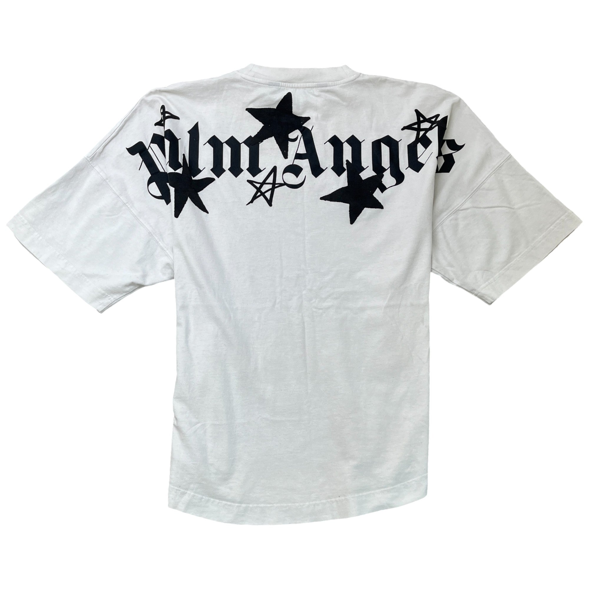 Men's Oversized Star Logo Print T-Shirt White Size M