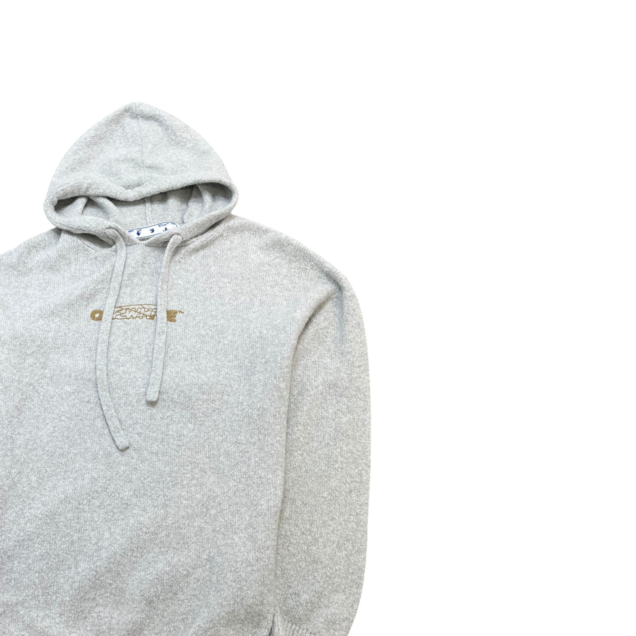 Men's Embroidered Arrow Logo Hoodie Grey Size XXS