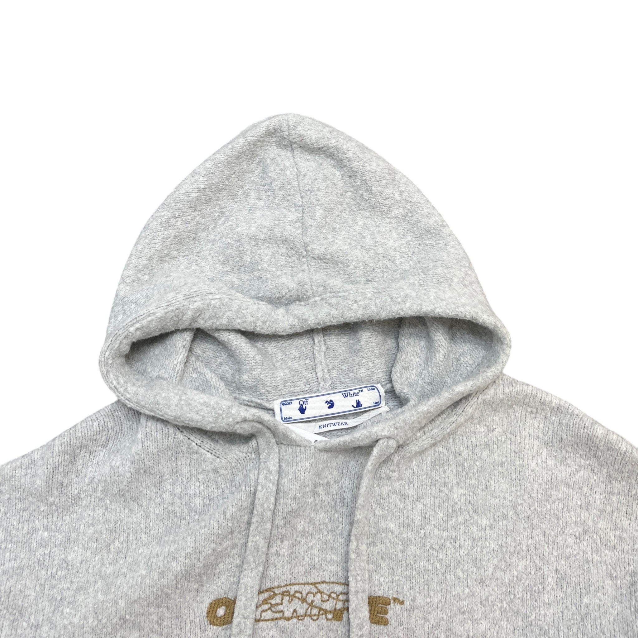 Men's Embroidered Arrow Logo Hoodie Grey Size XXS