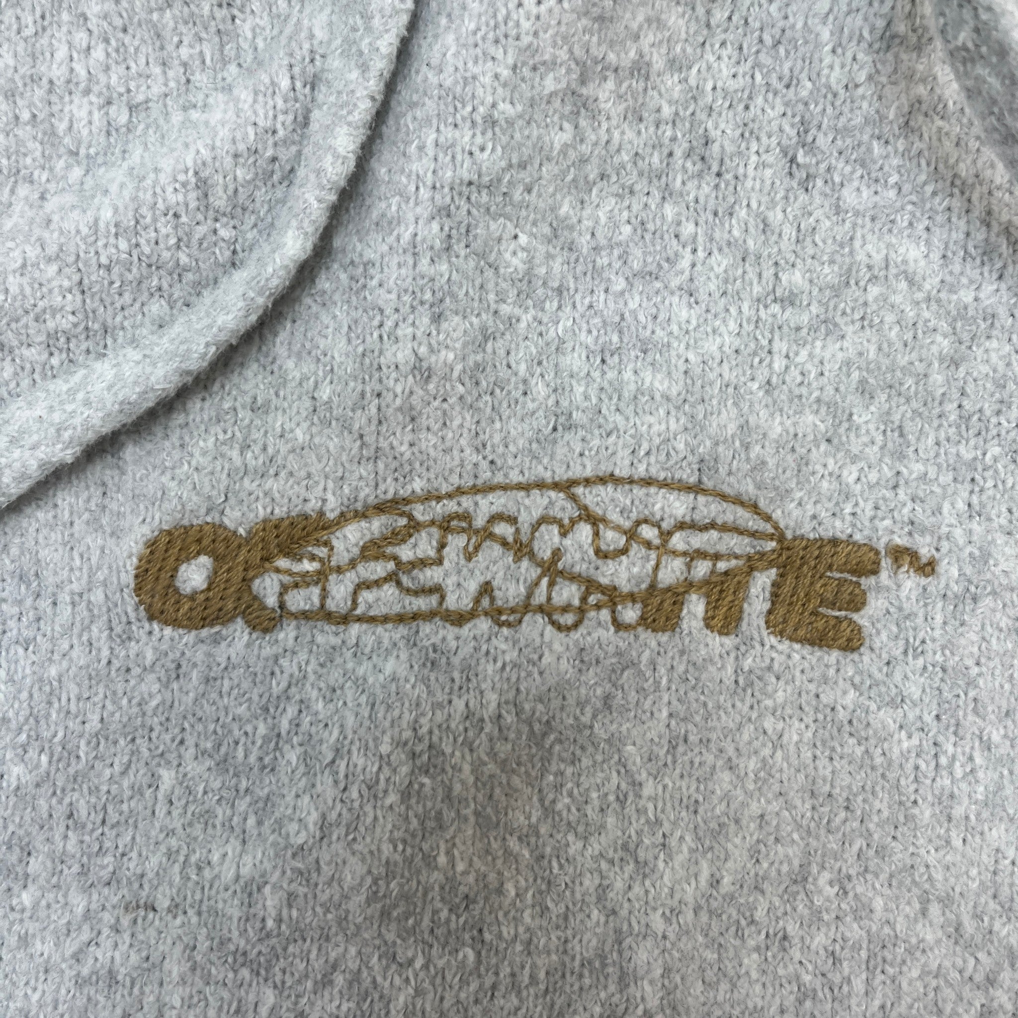 Men's Embroidered Arrow Logo Hoodie Grey Size XXS