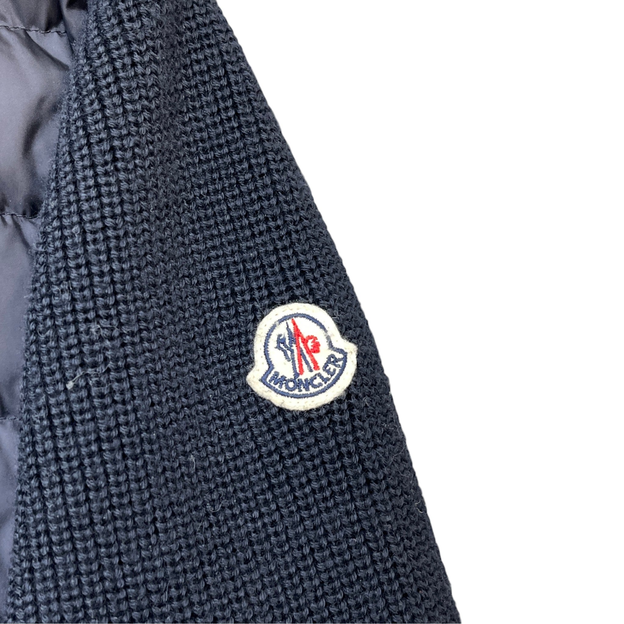 Men's Cardigan Tricot Down Jacket Navy Size M