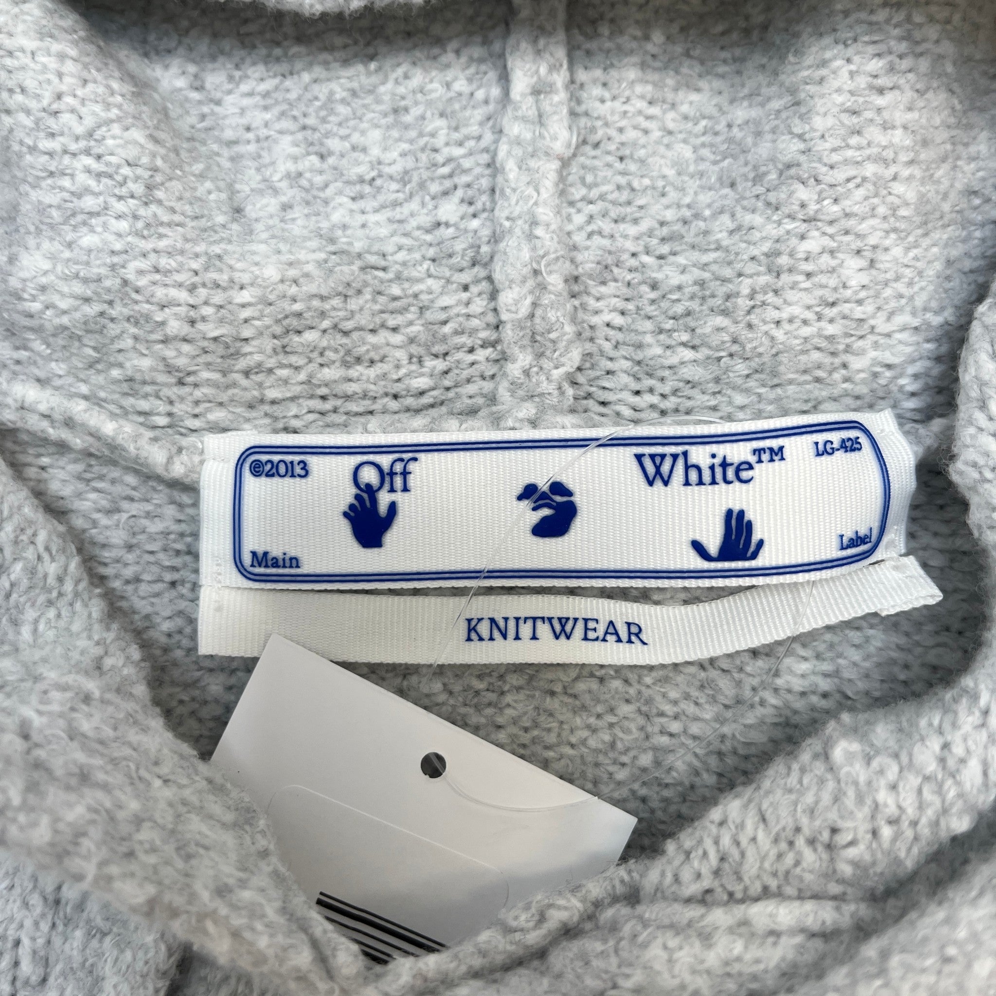 Men's Embroidered Arrow Logo Hoodie Grey Size XXS