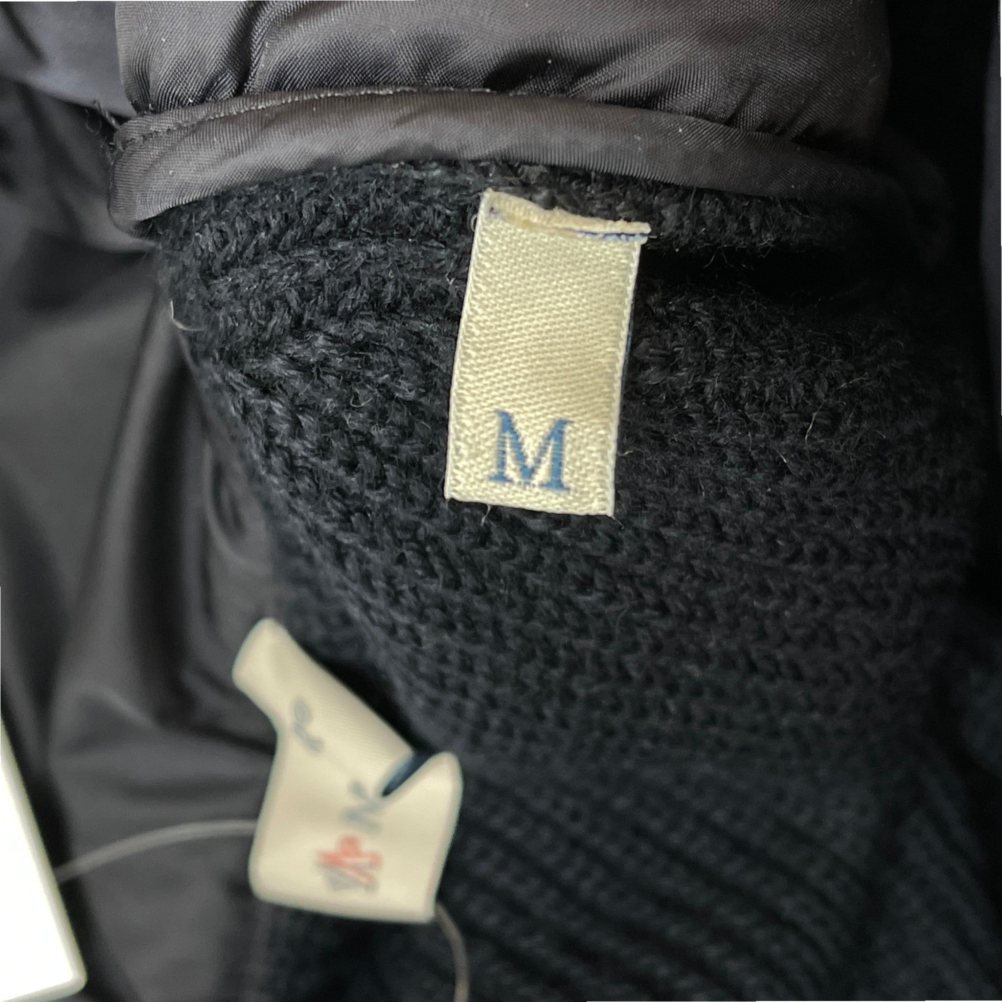 Men's Cardigan Tricot Down Jacket Navy Size M