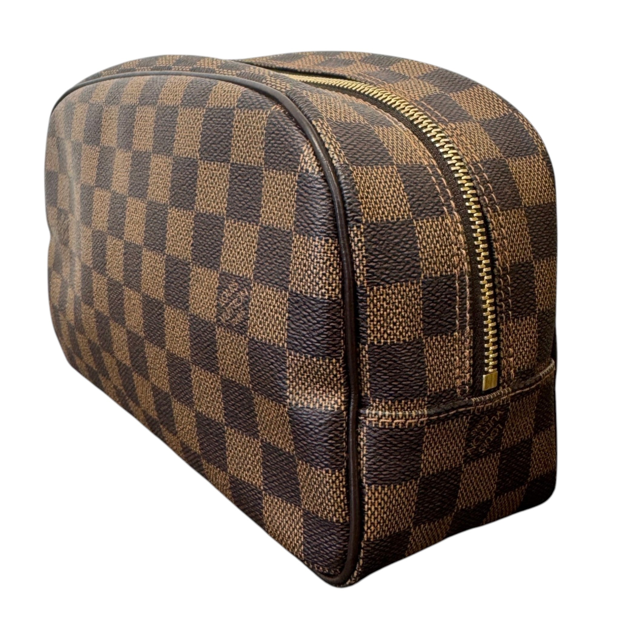 Men's Damier Ebene Trousse 25 Toiletry Bag Brown