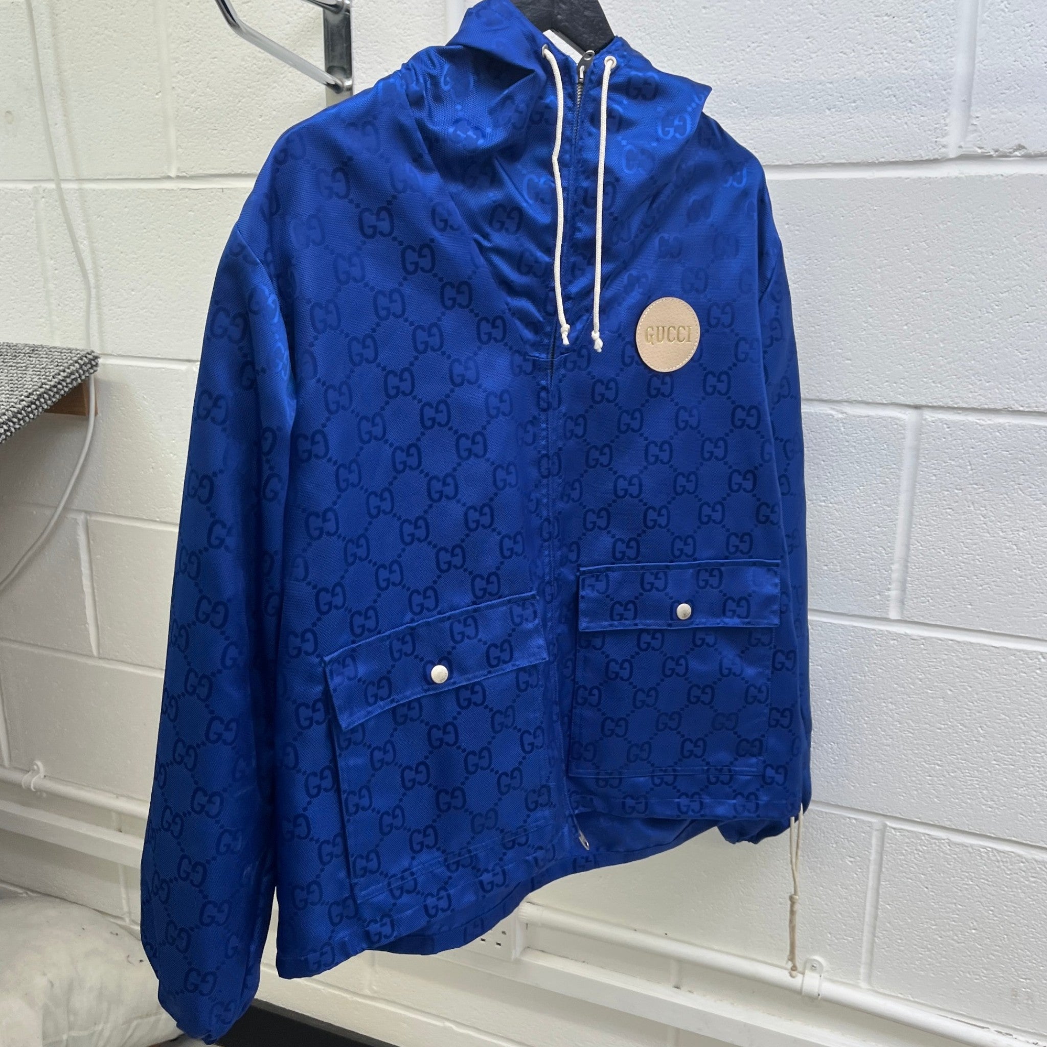 Men's Gg Supreme Off The Grid Jacket Blue Size IT 52 / XL