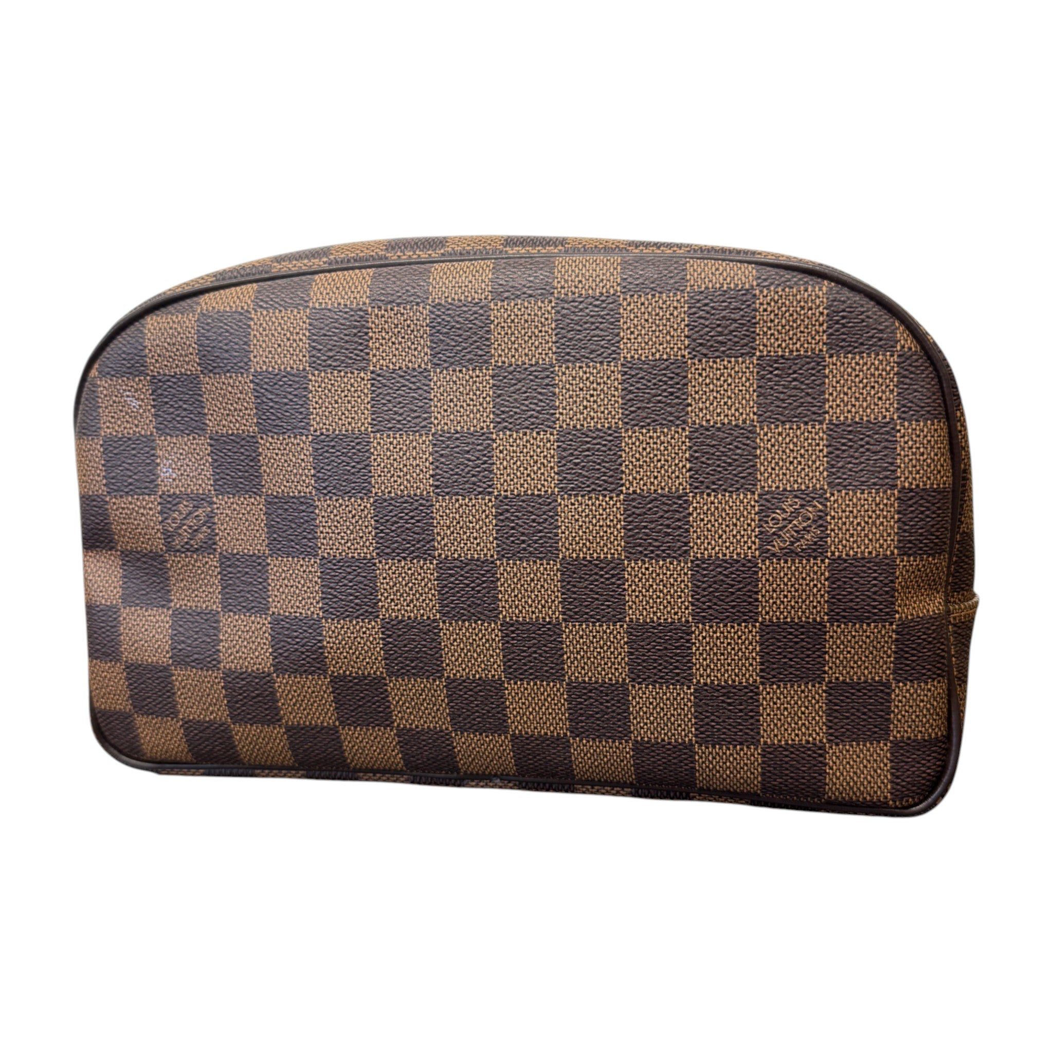 Men's Damier Ebene Trousse 25 Toiletry Bag Brown