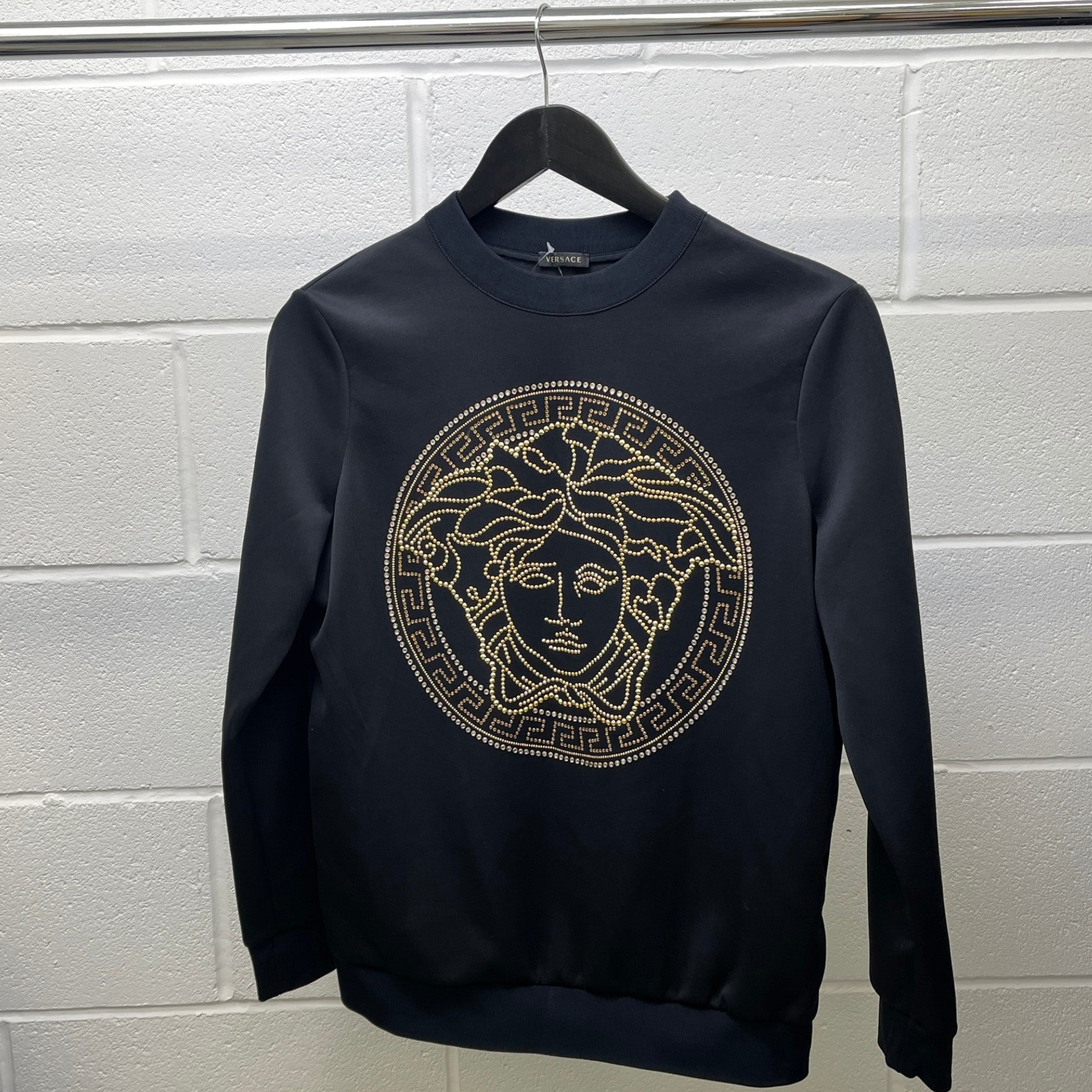 Women's Embellished Logo Sweatshirt Black Size S