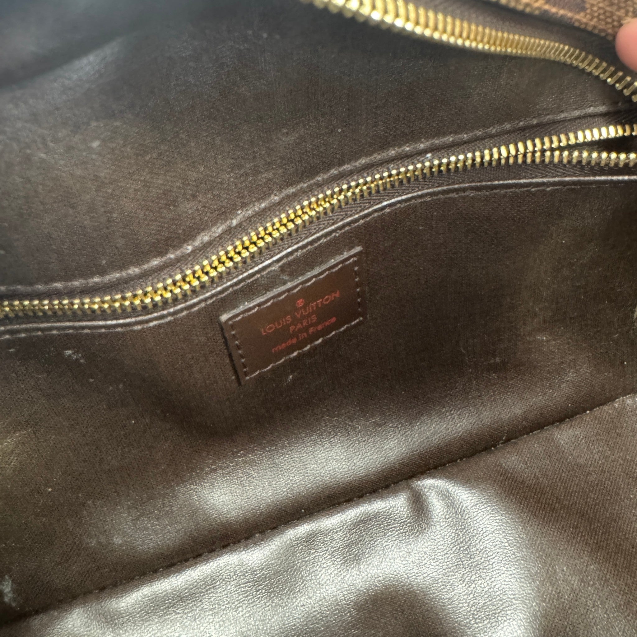 Men's Damier Ebene Trousse 25 Toiletry Bag Brown