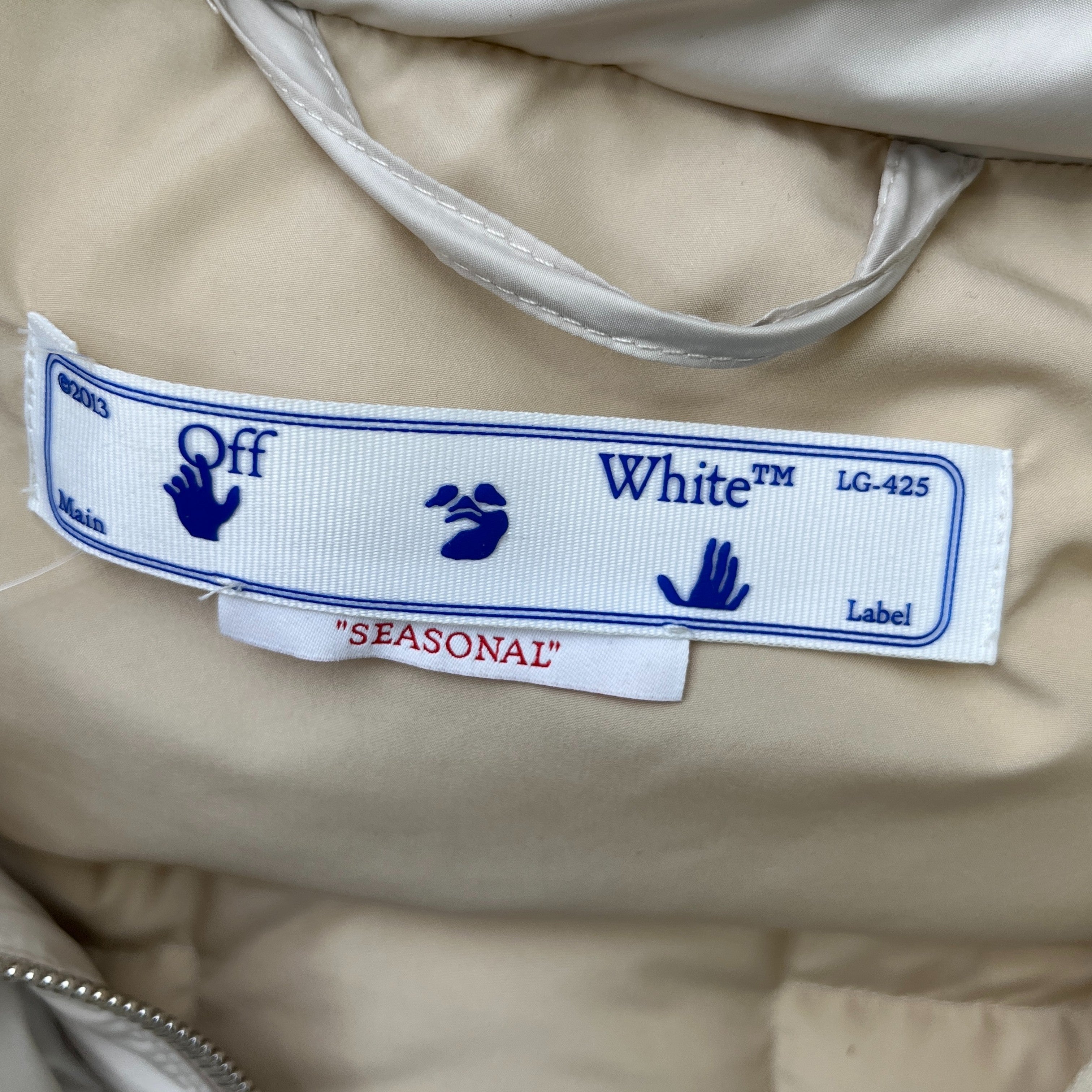 Women's Logo Print Down Jacket Beige Size IT 42 / UK 10