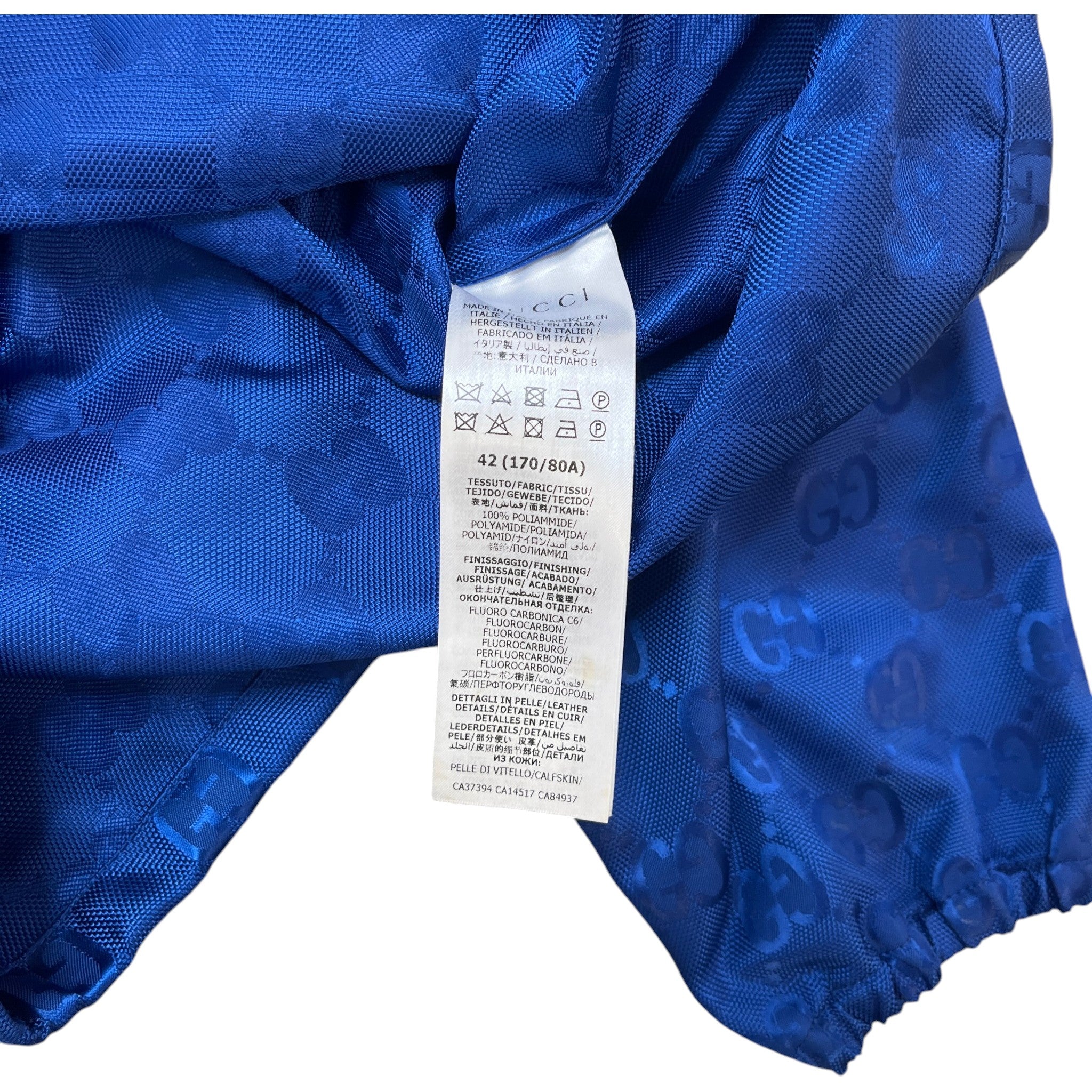 Men's Gg Supreme Off The Grid Jacket Blue Size IT 52 / XL