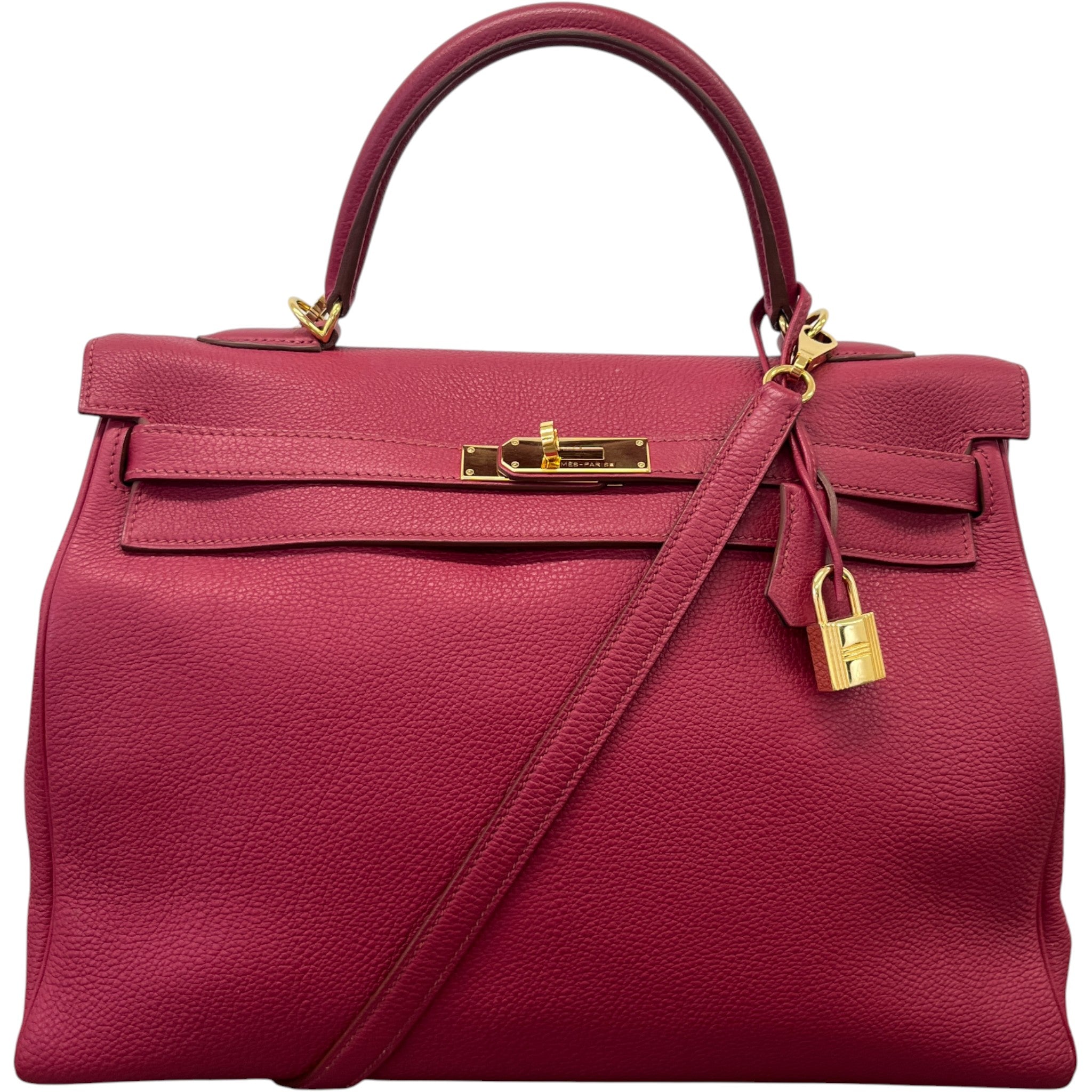 Women's Kelly 35 Clemence Rouge Bag Burgundy