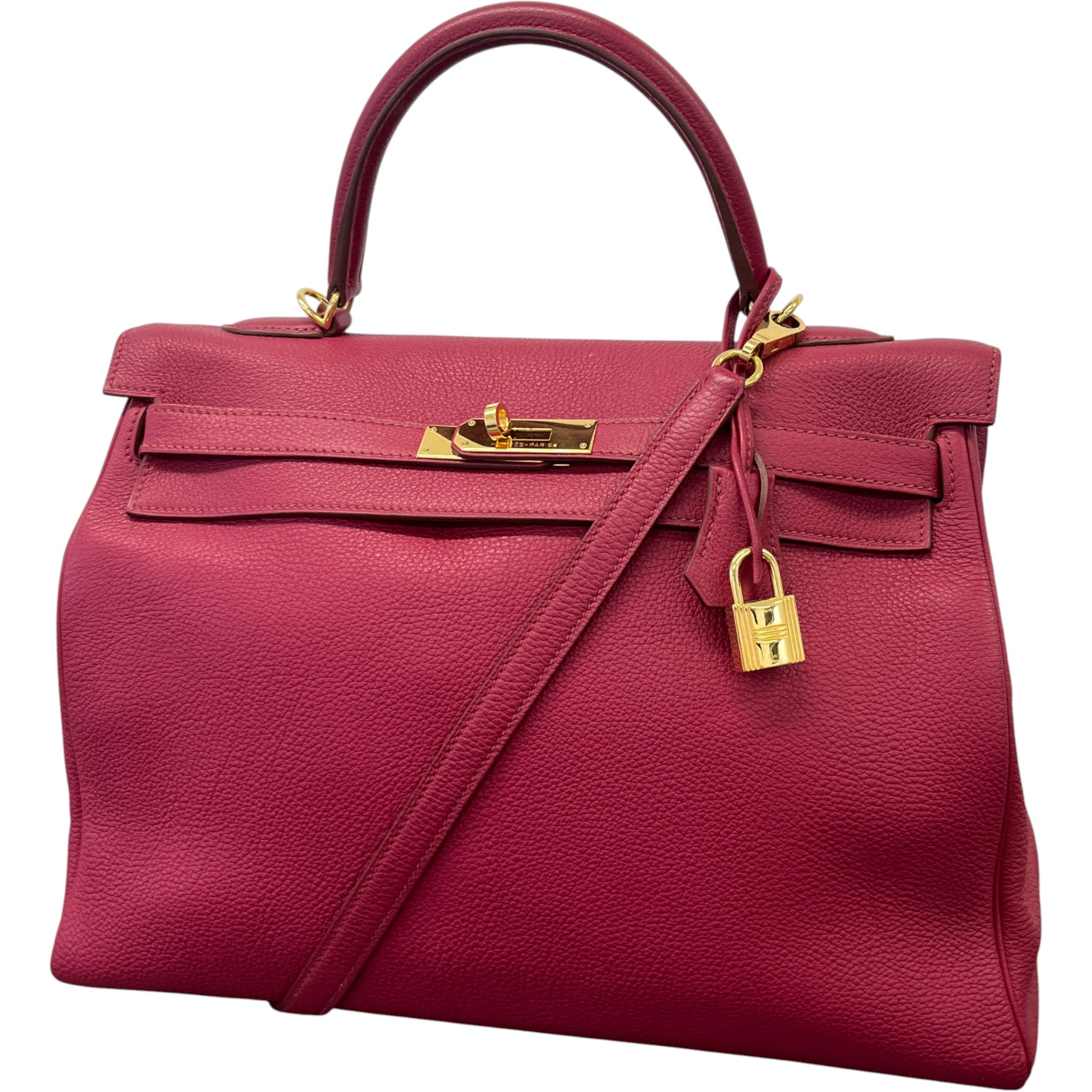 Women's Kelly 35 Clemence Rouge Bag Burgundy