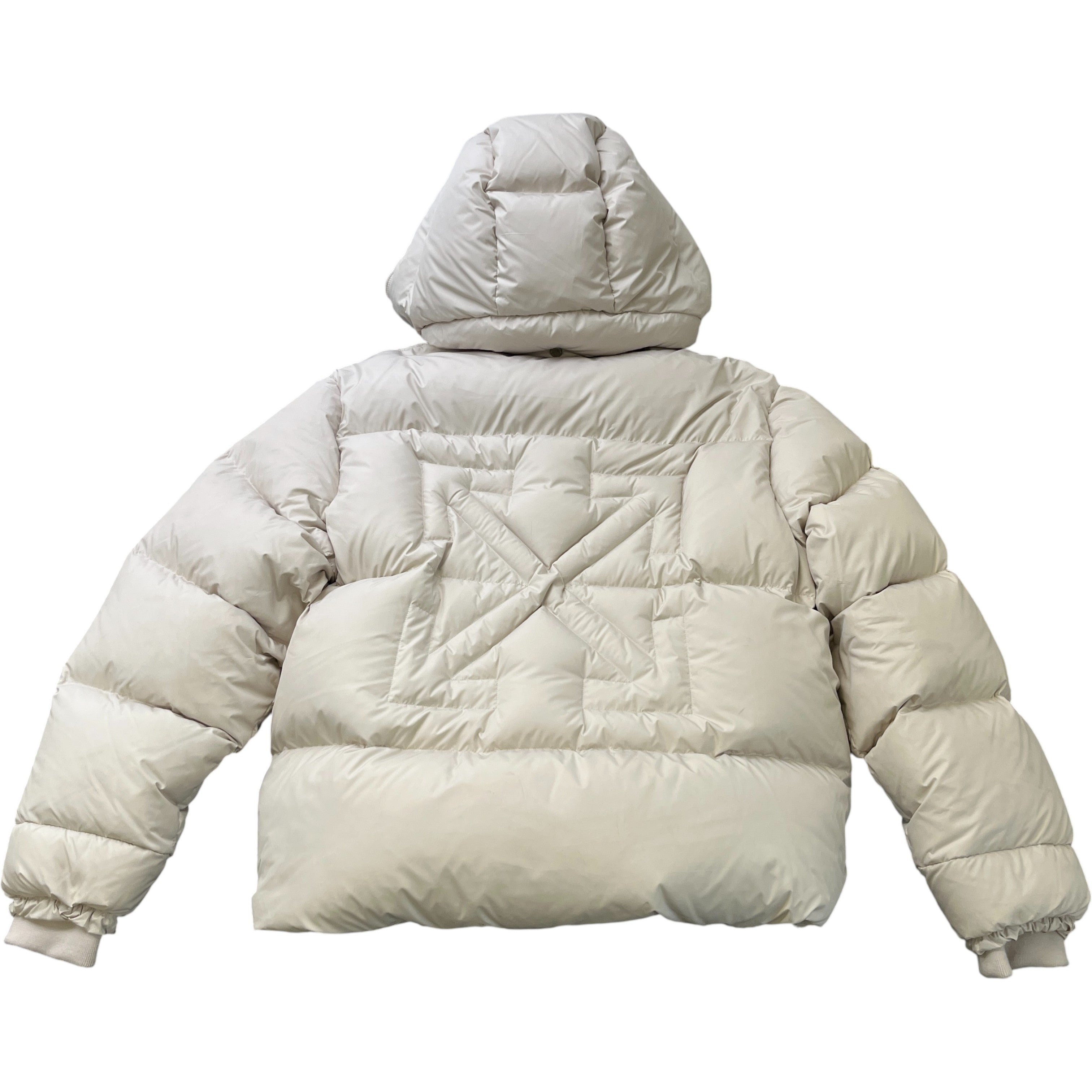 Women's Logo Print Down Jacket Beige Size IT 42 / UK 10