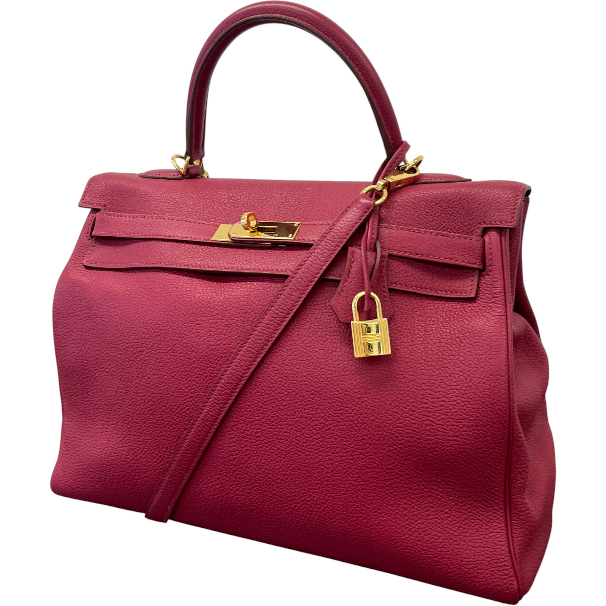 Women's Kelly 35 Clemence Rouge Bag Burgundy