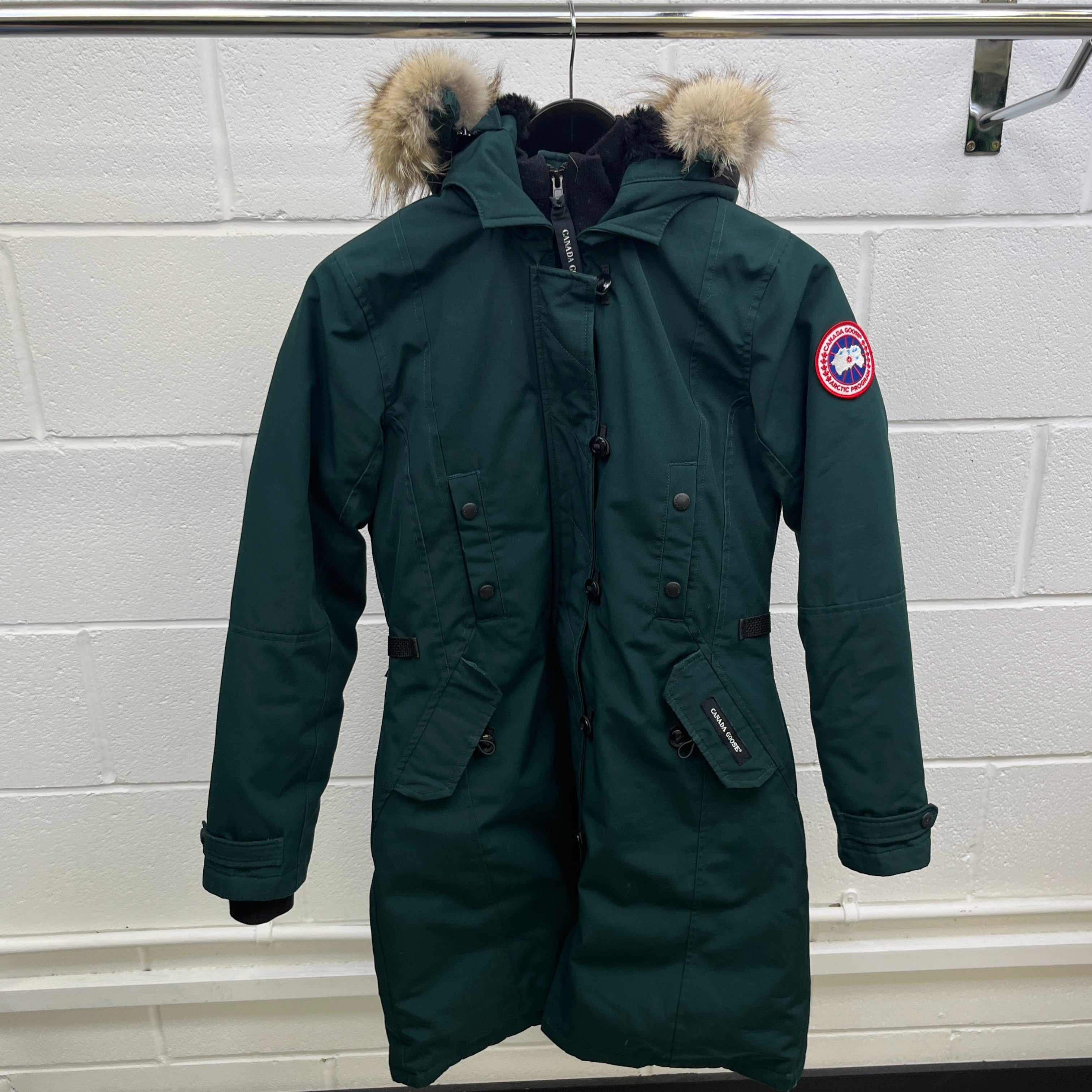 Women's Kensington Parka Down Jacket Green Size XS