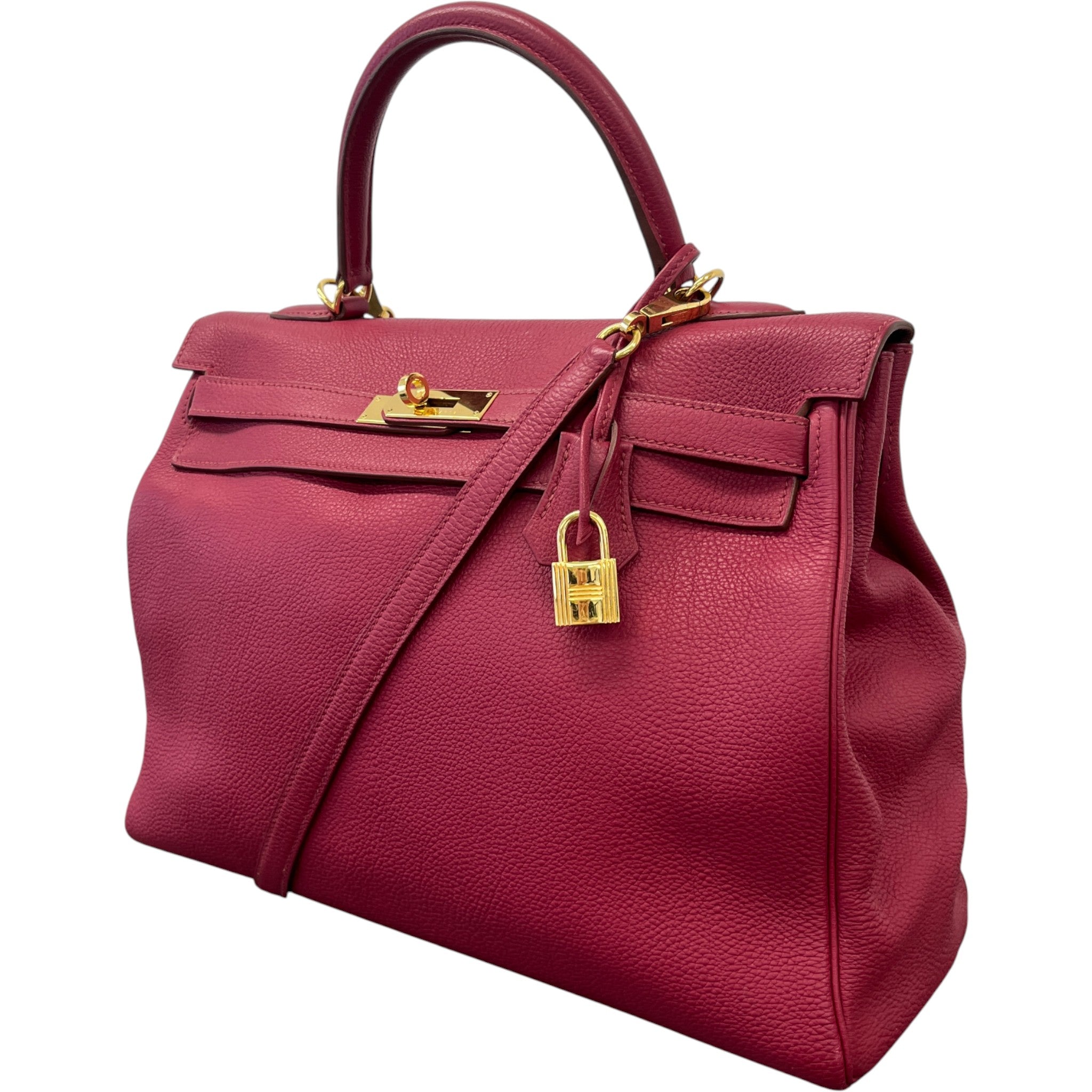 Women's Kelly 35 Clemence Rouge Bag Burgundy
