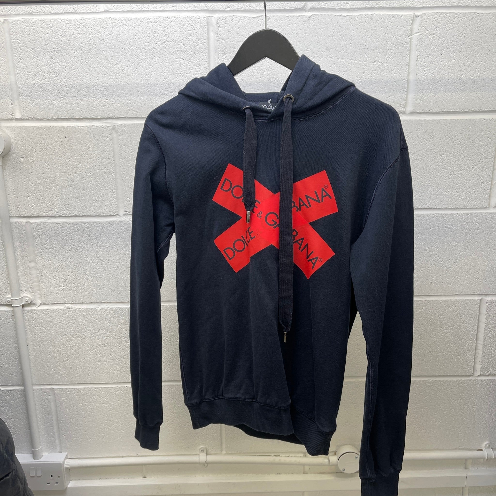 Men's Logo Print Hoodie Navy Size IT 44 / UK XS