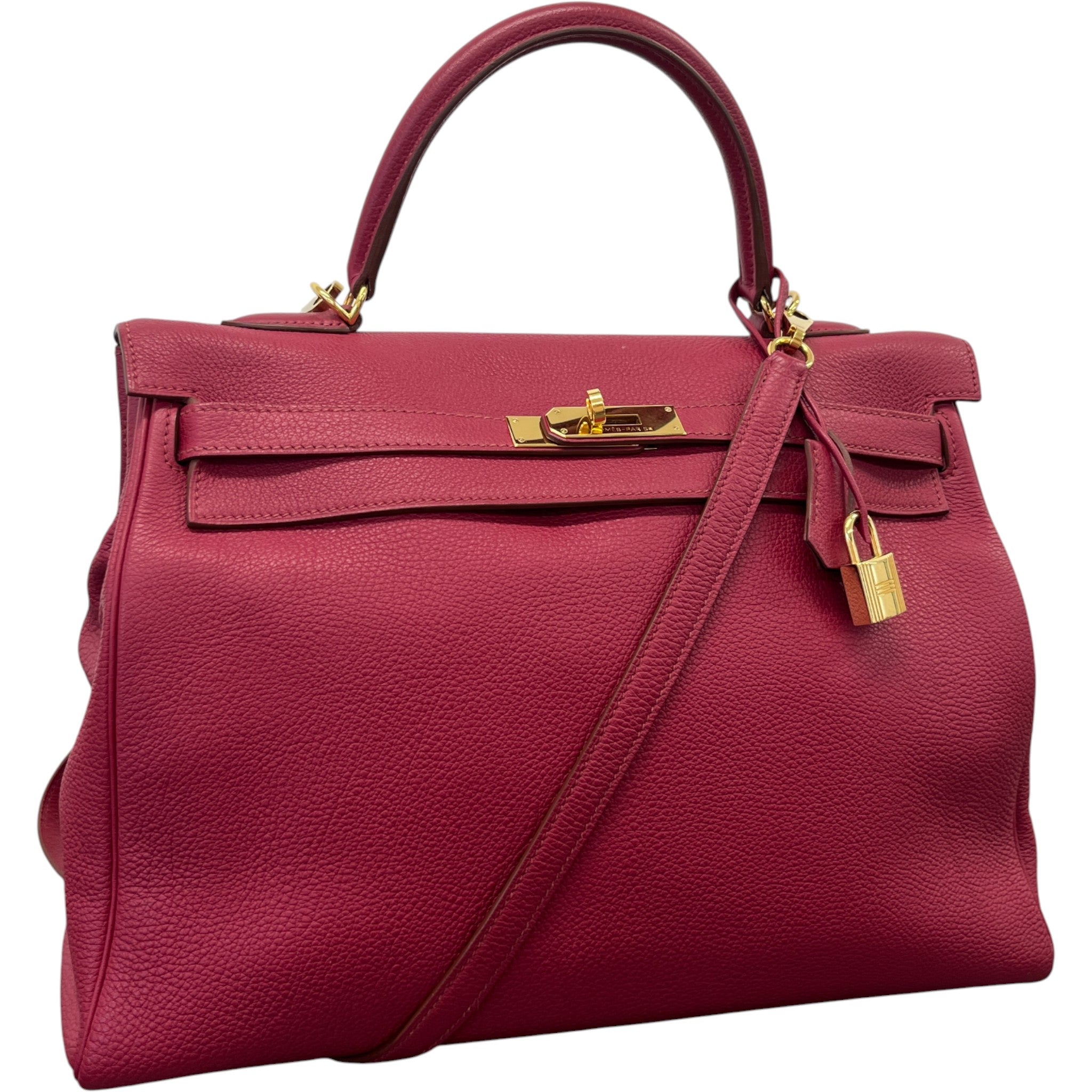 Women's Kelly 35 Clemence Rouge Bag Burgundy