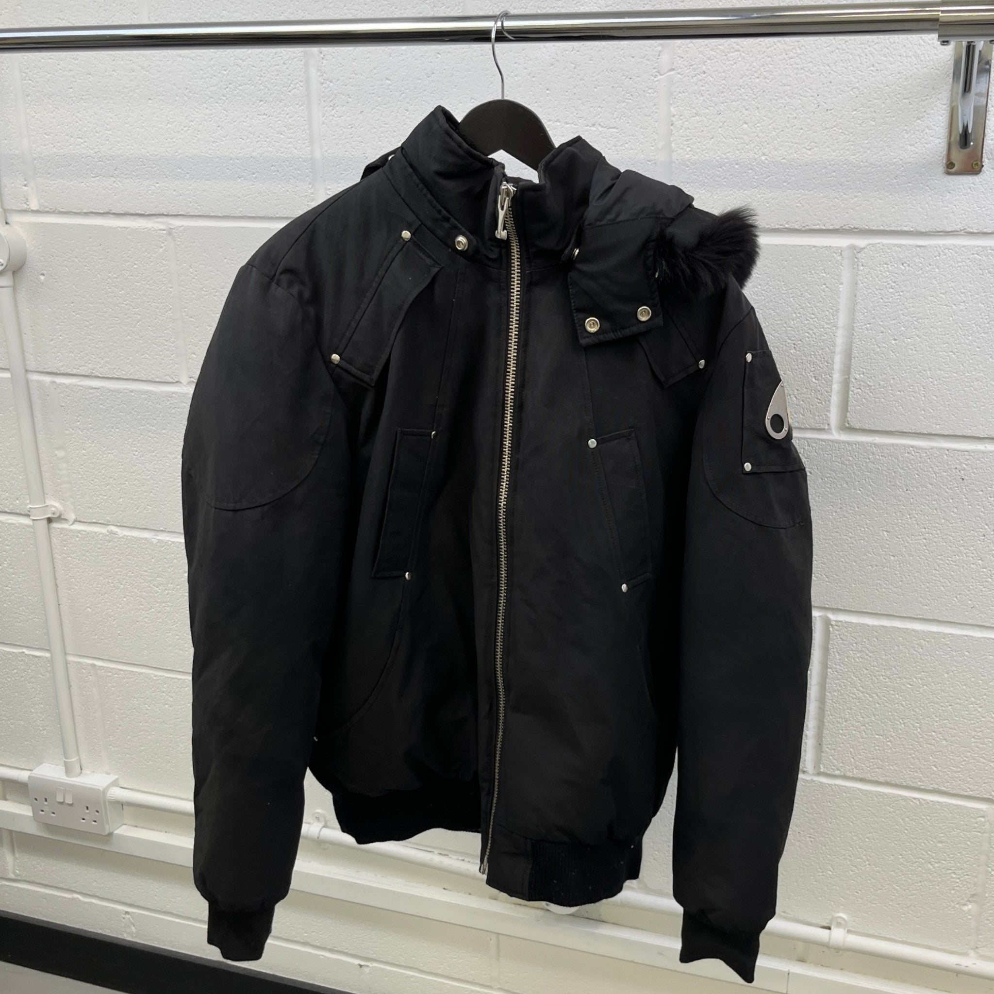 Men's Ballistic Bomber Down Jacket Black Size XL