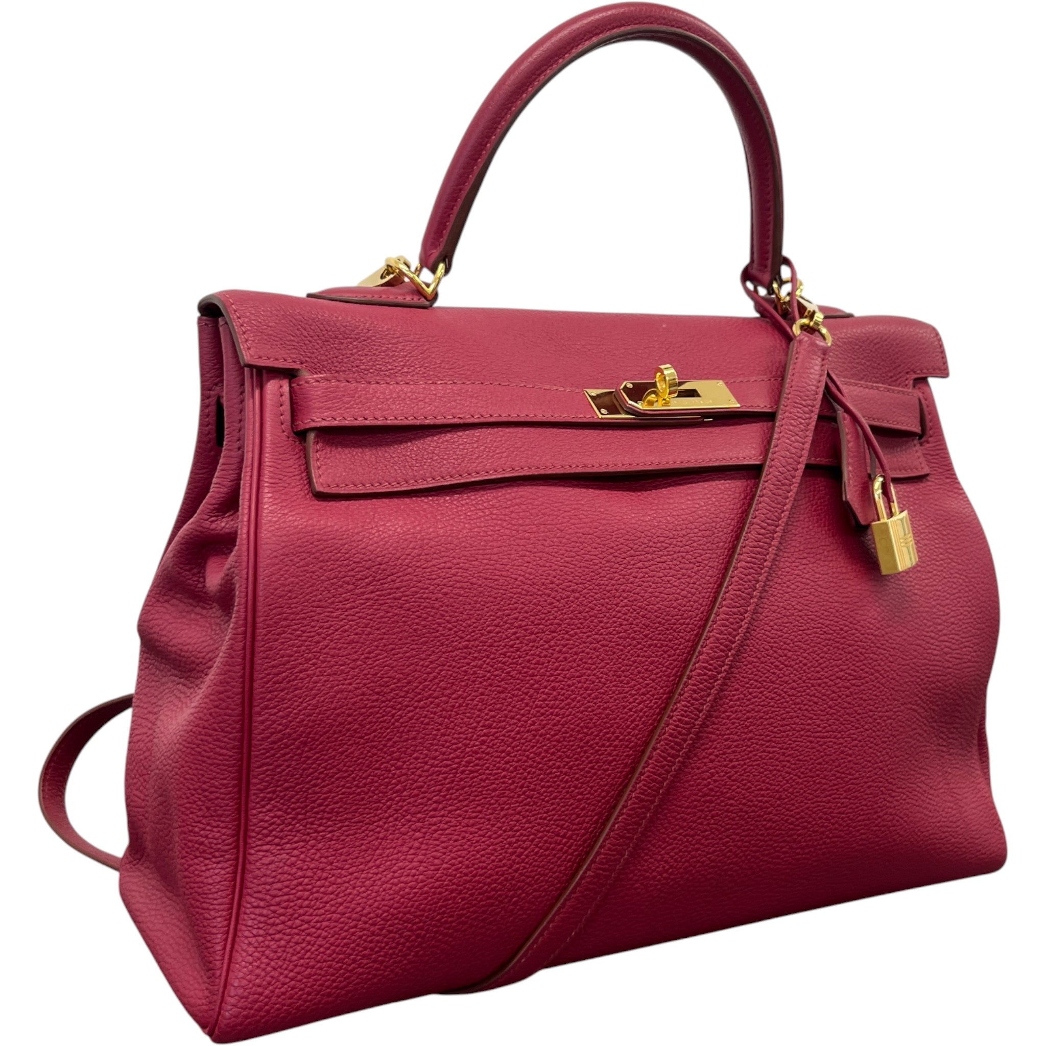Women's Kelly 35 Clemence Rouge Bag Burgundy