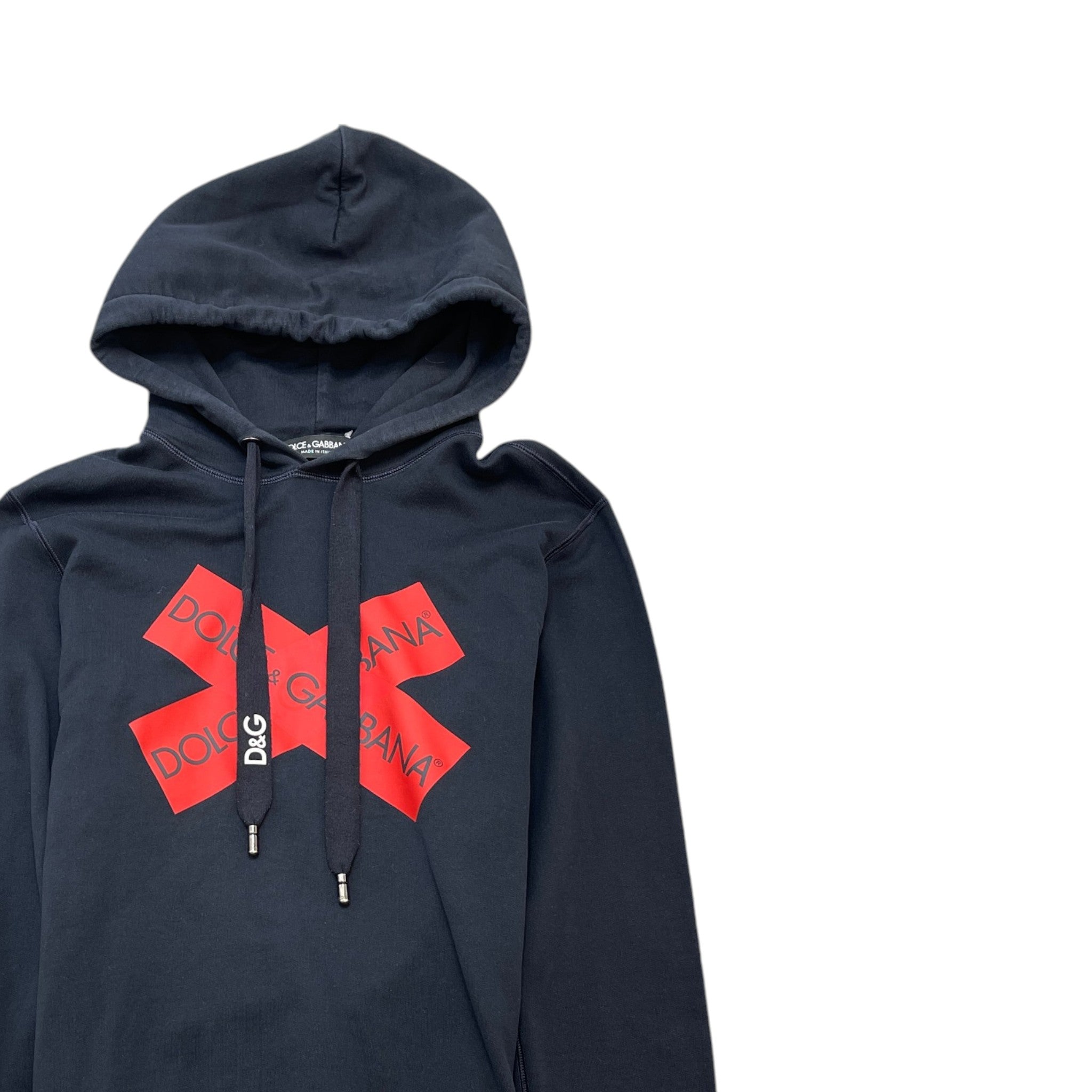 Men's Logo Print Hoodie Navy Size IT 44 / UK XS