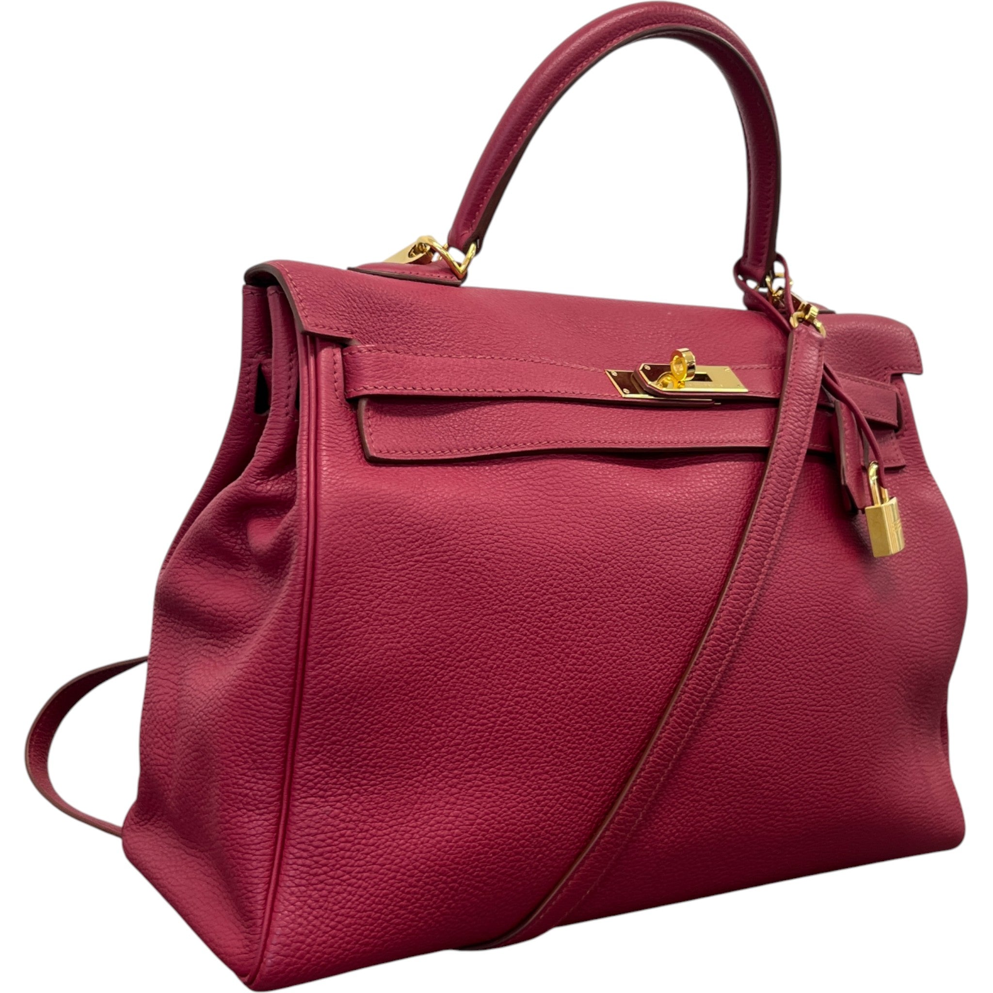 Women's Kelly 35 Clemence Rouge Bag Burgundy