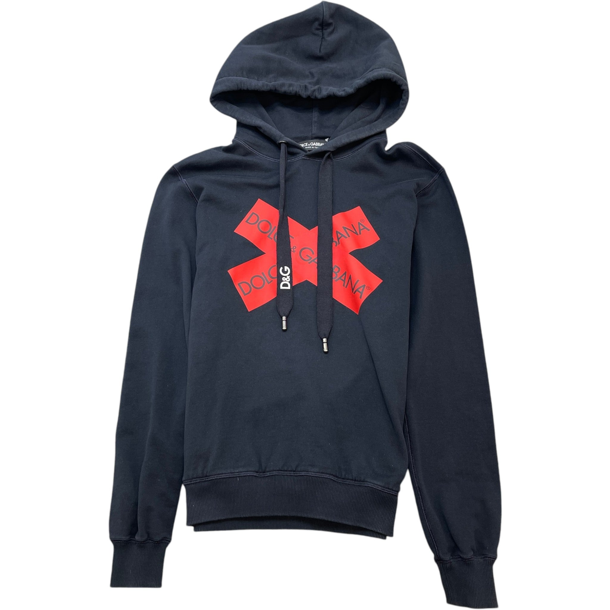 Men's Logo Print Hoodie Navy Size IT 44 / UK XS