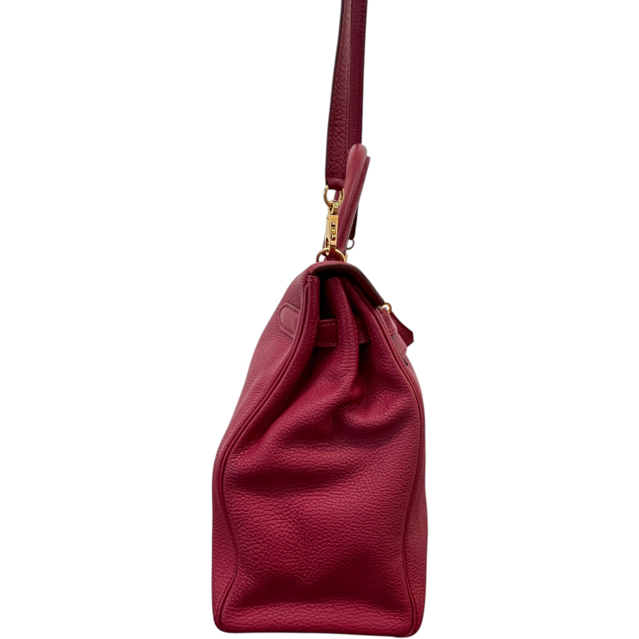Women's Kelly 35 Clemence Rouge Bag Burgundy
