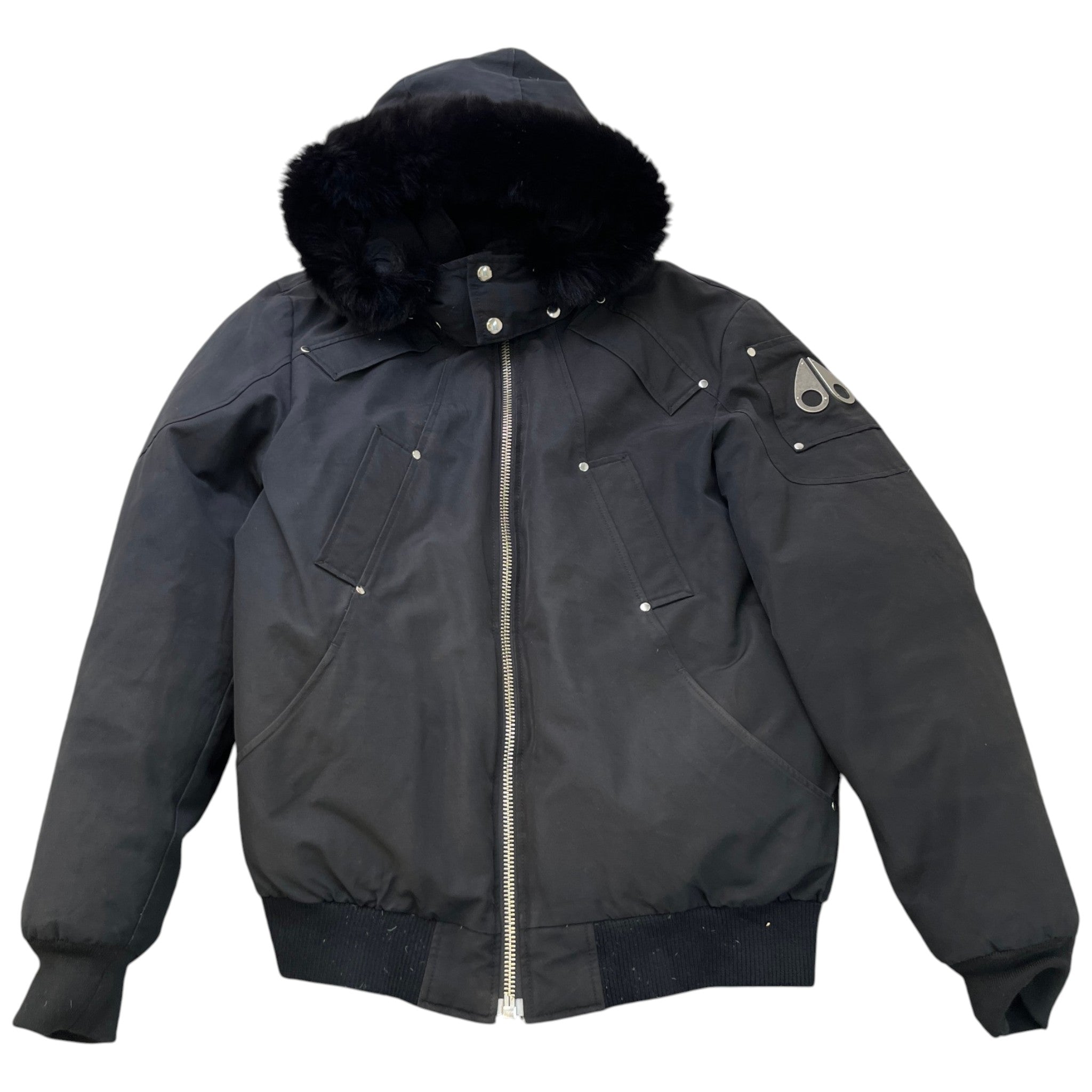 Men's Ballistic Bomber Down Jacket Black Size XL