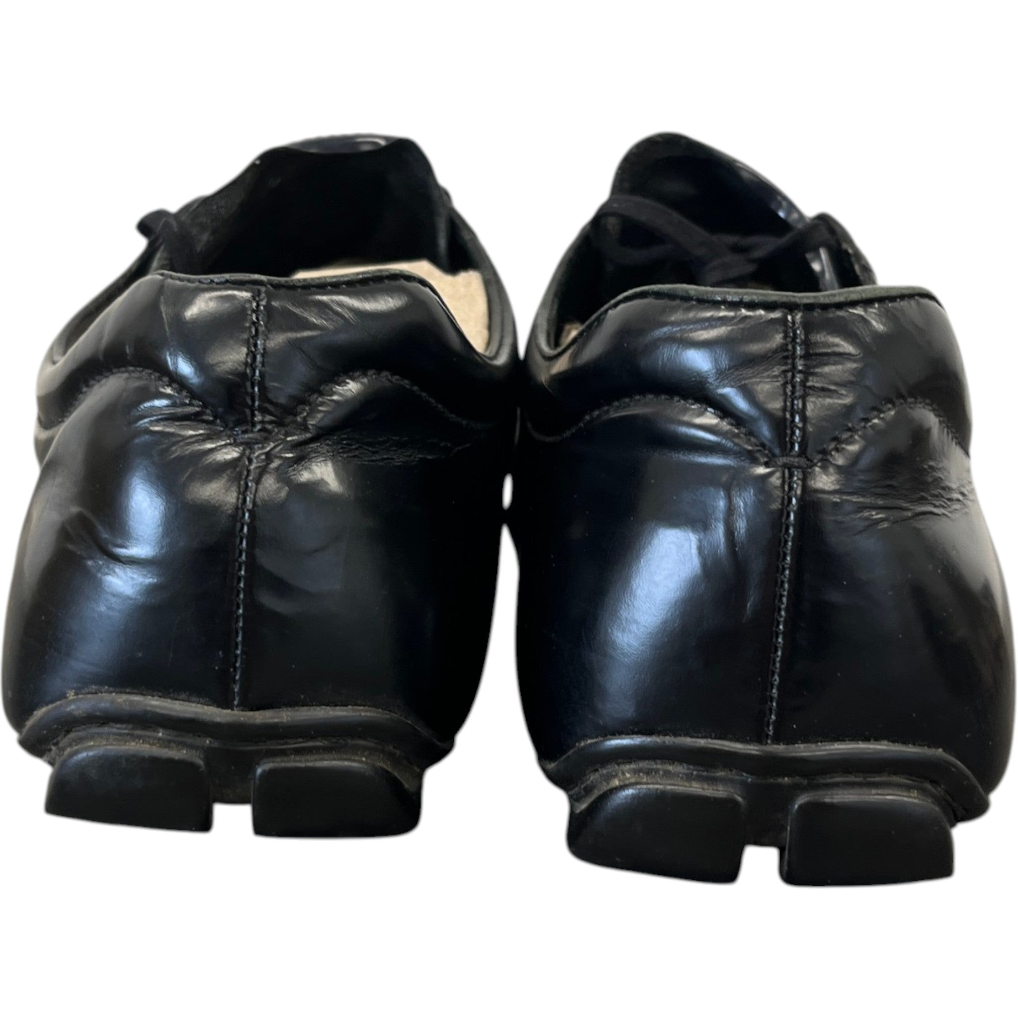 Men's Leather Logo Low Trainers Navy Size EU 40.5 / UK 6.5