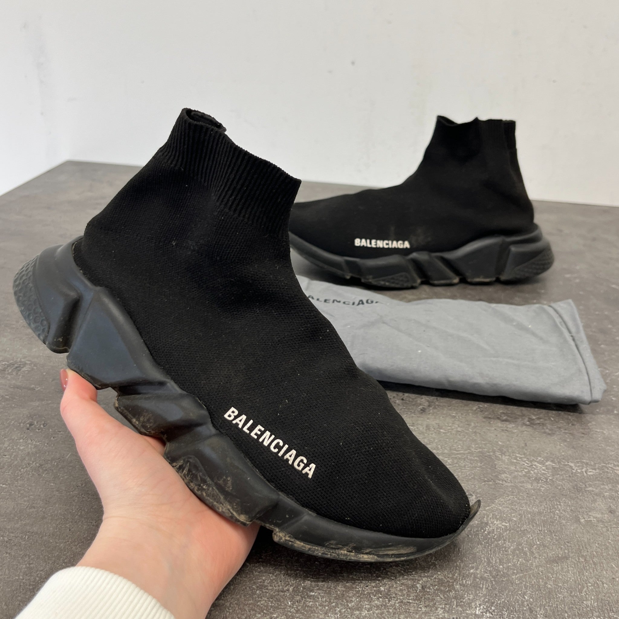 Women's Sock Runners High Trainers Black Size EU 39 / UK 6