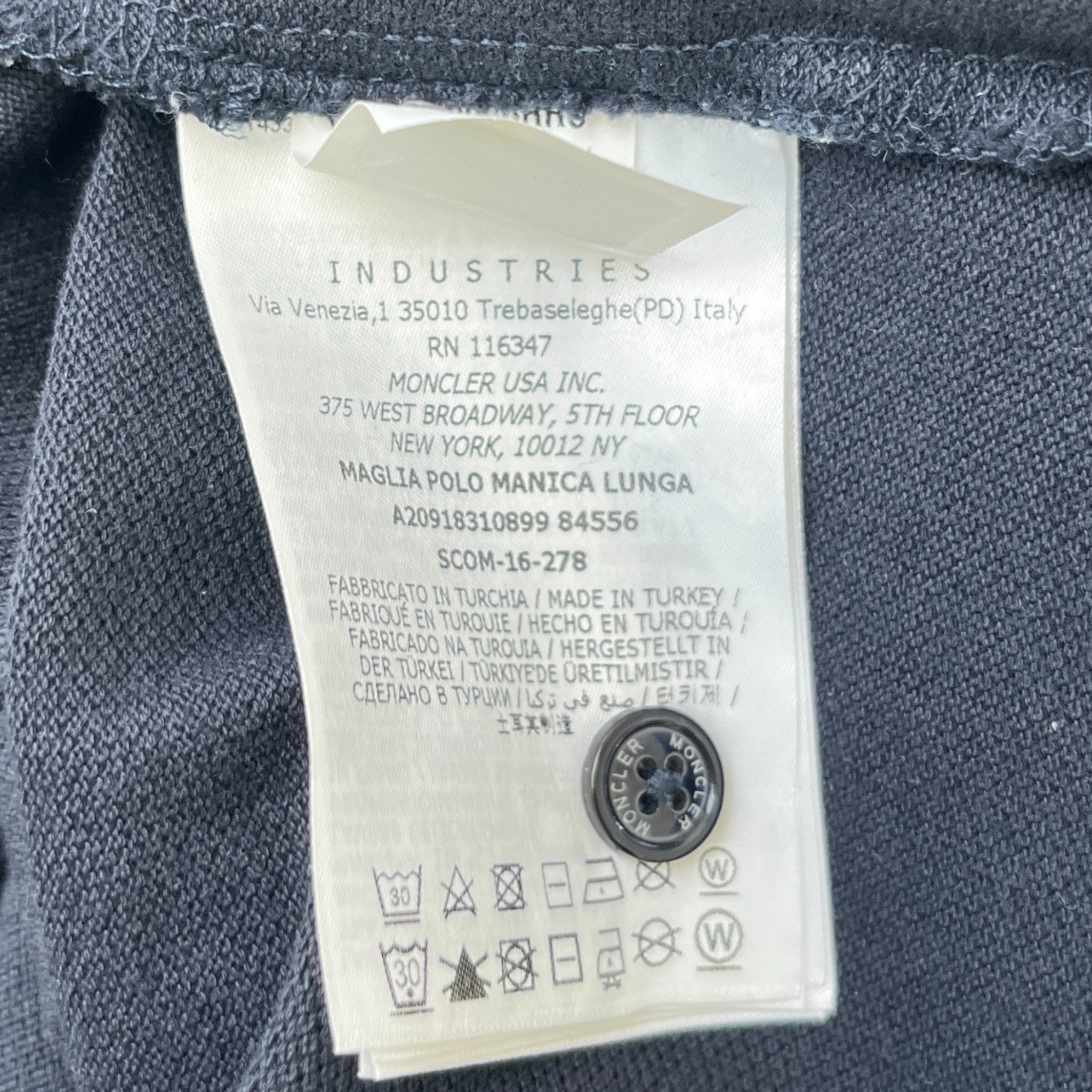 Men's Maglia Polo Shirt Navy Size S