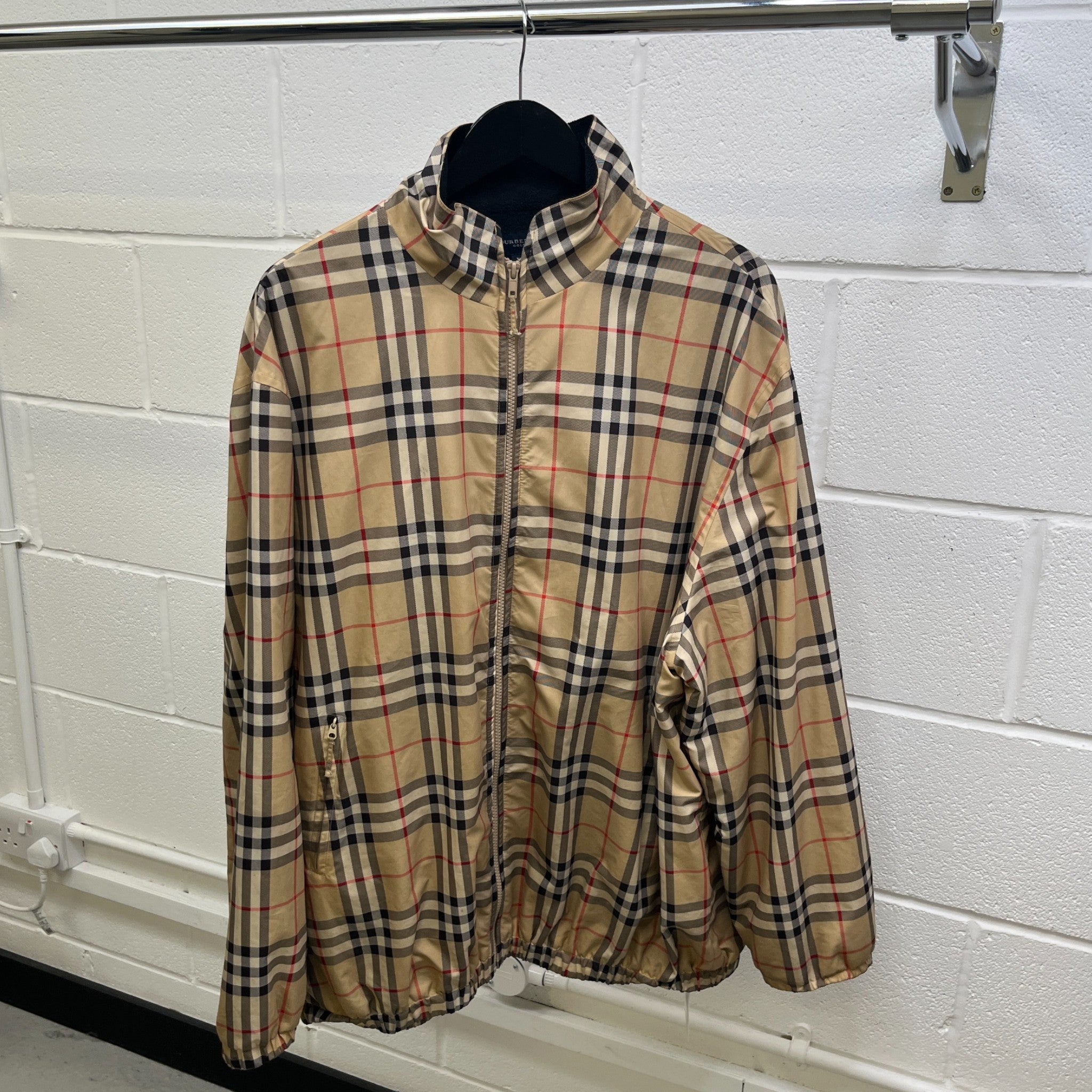 Men's Nova Check Jacket Beige Size XL