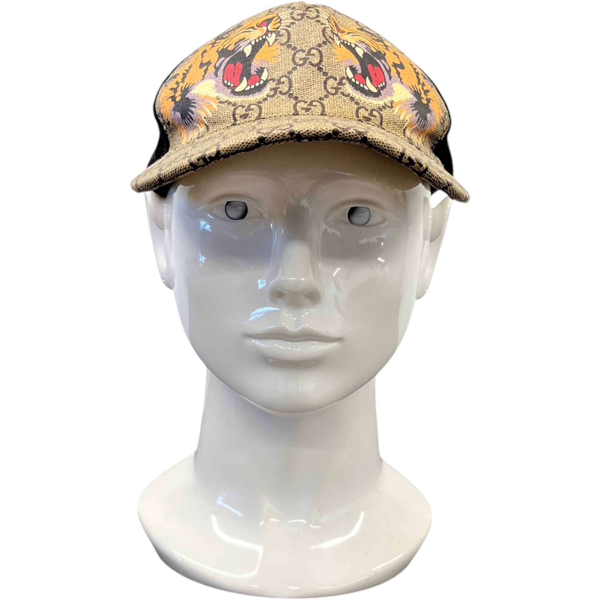 Men's Gg Supreme Tiger Cap Beige Size L