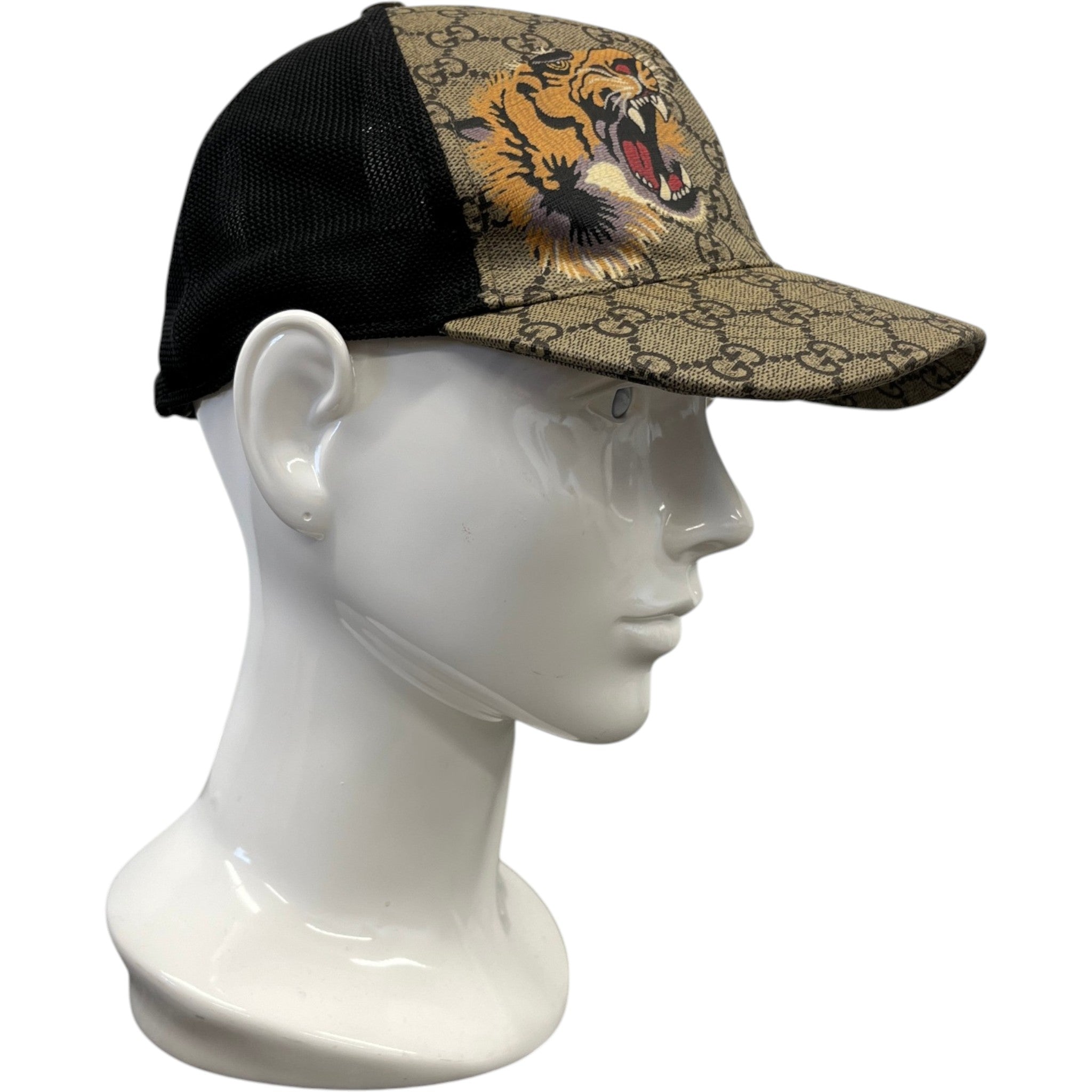 Men's Gg Supreme Tiger Cap Beige Size L