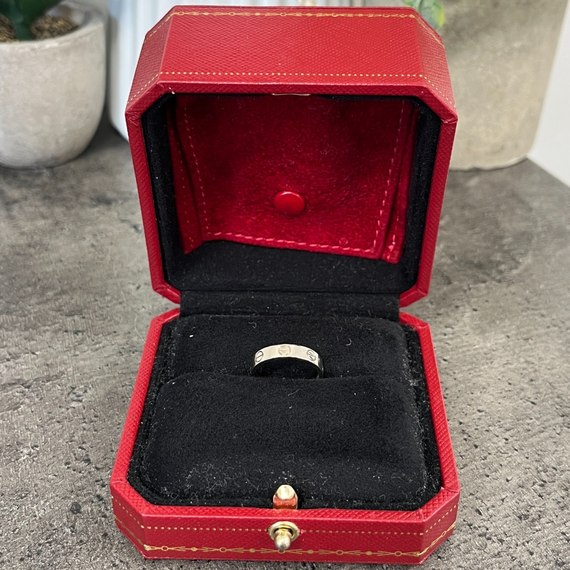 Women's Love Ring, Small Model Size 47 White Gold Ring White