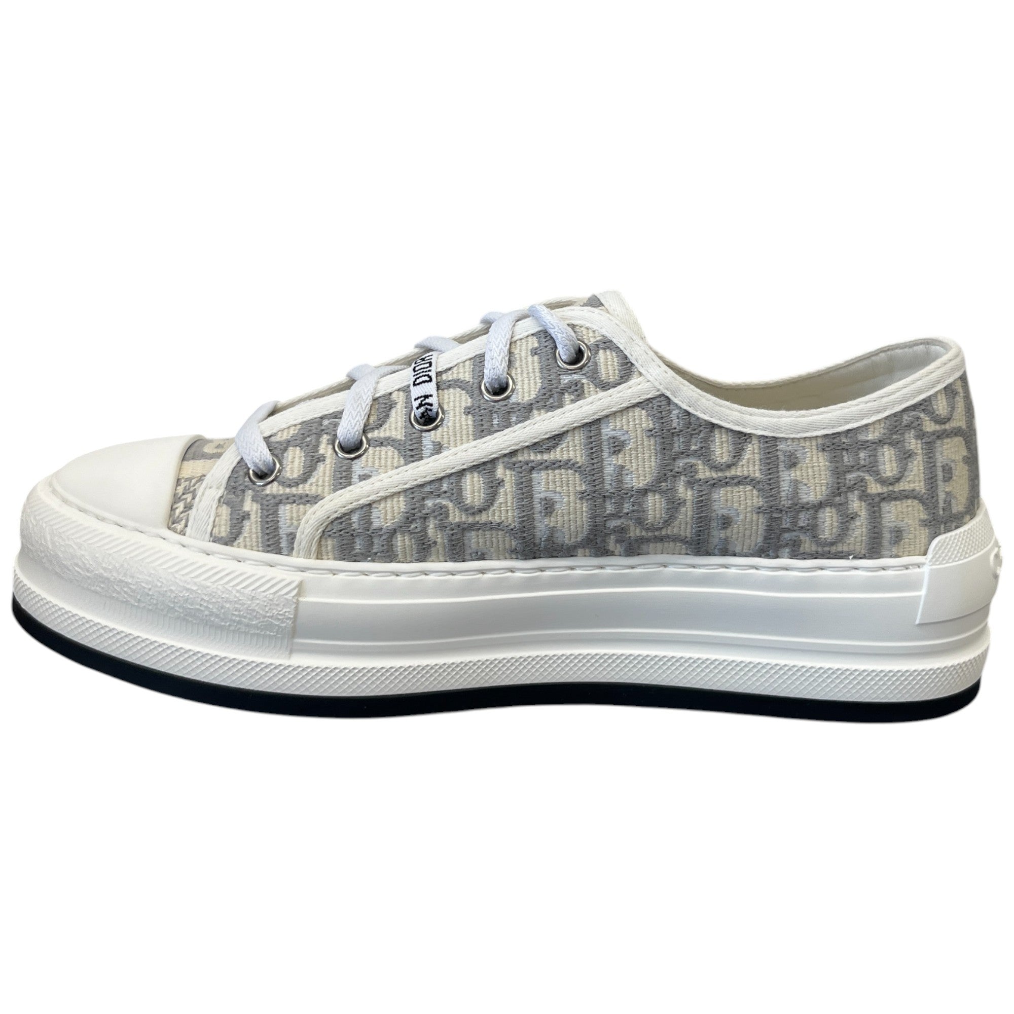Women's Walk'N'Dior Oblique Embroidered Low Trainers Grey Size EU 39 / UK 6