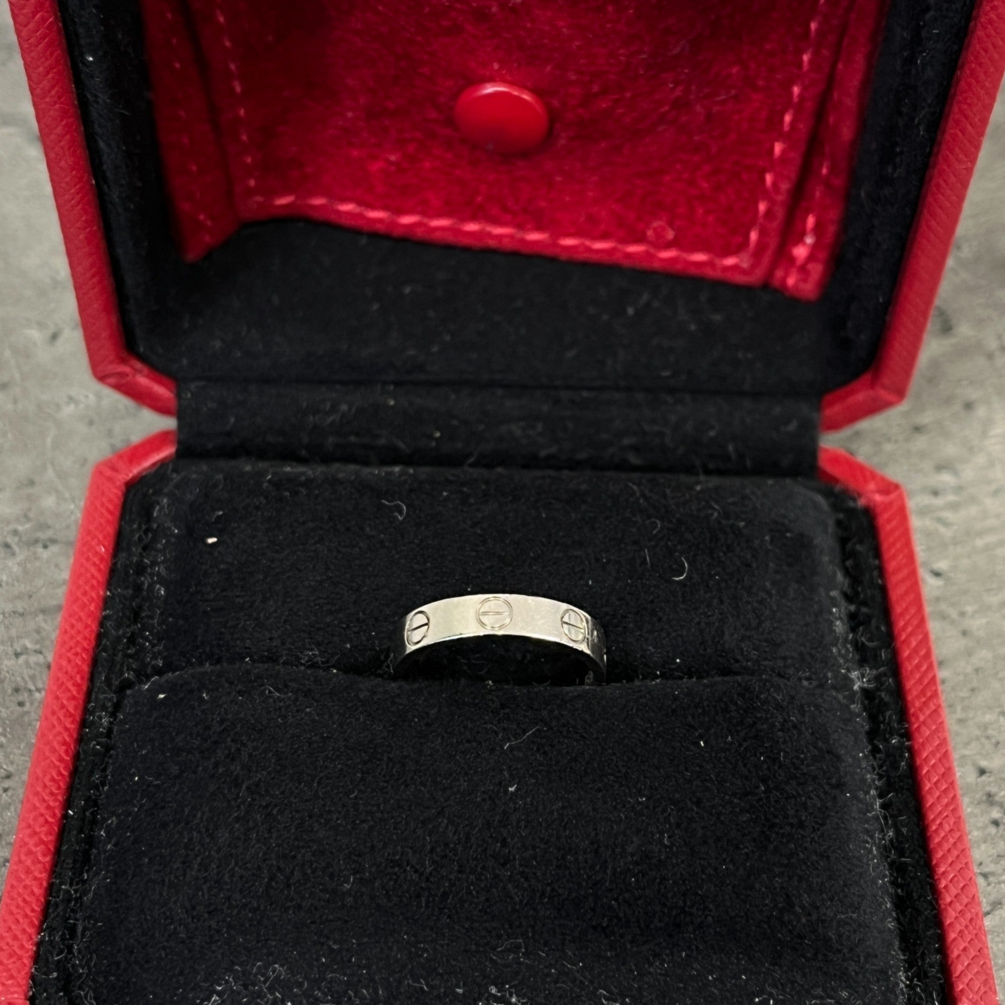 Women's Love Ring, Small Model Size 47 White Gold Ring White