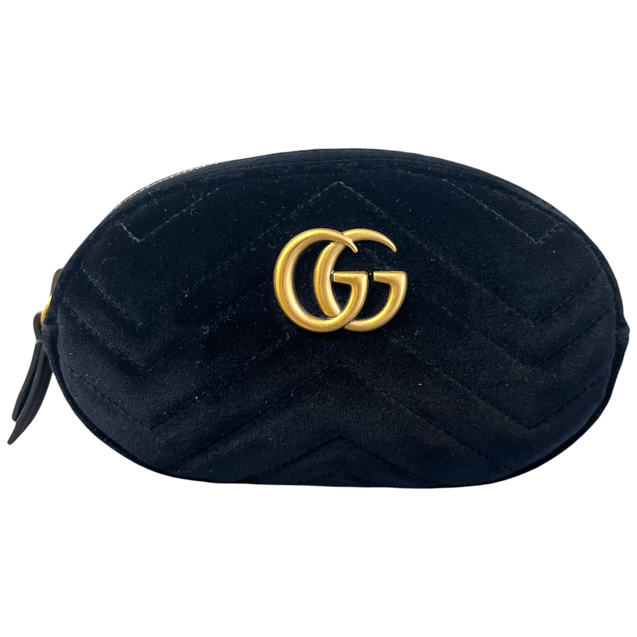 Women's Gg Marmont Velvet Belt Bag Black
