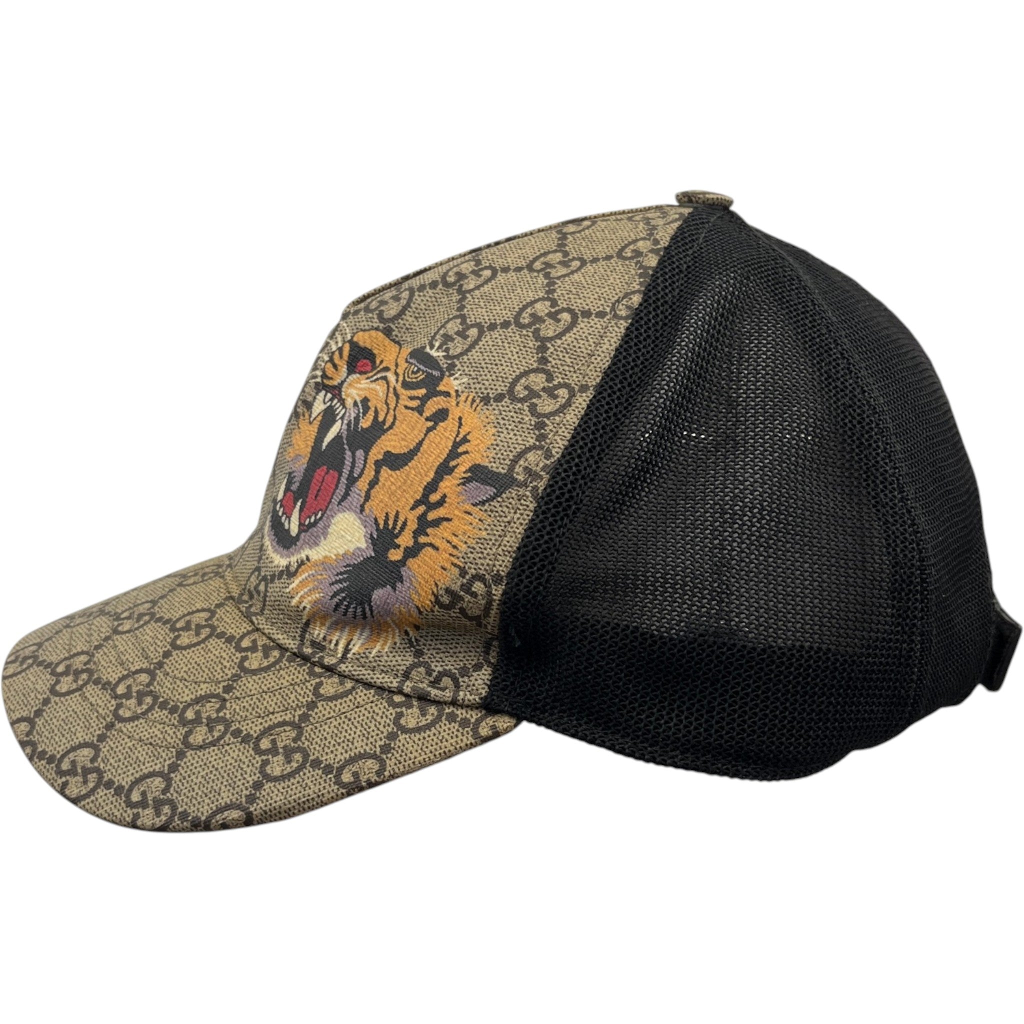 Men's Gg Supreme Tiger Cap Beige Size L