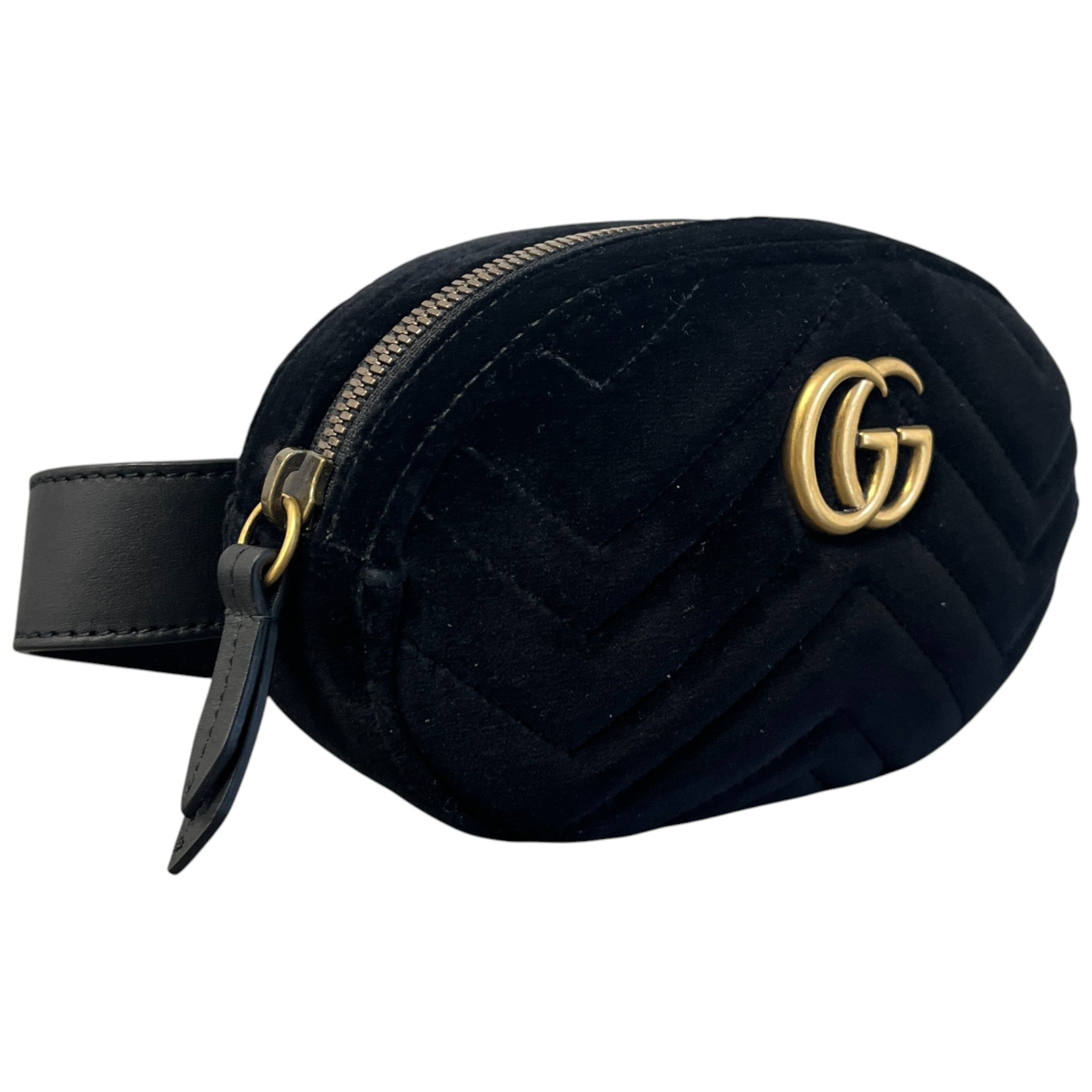Women's Gg Marmont Velvet Belt Bag Black