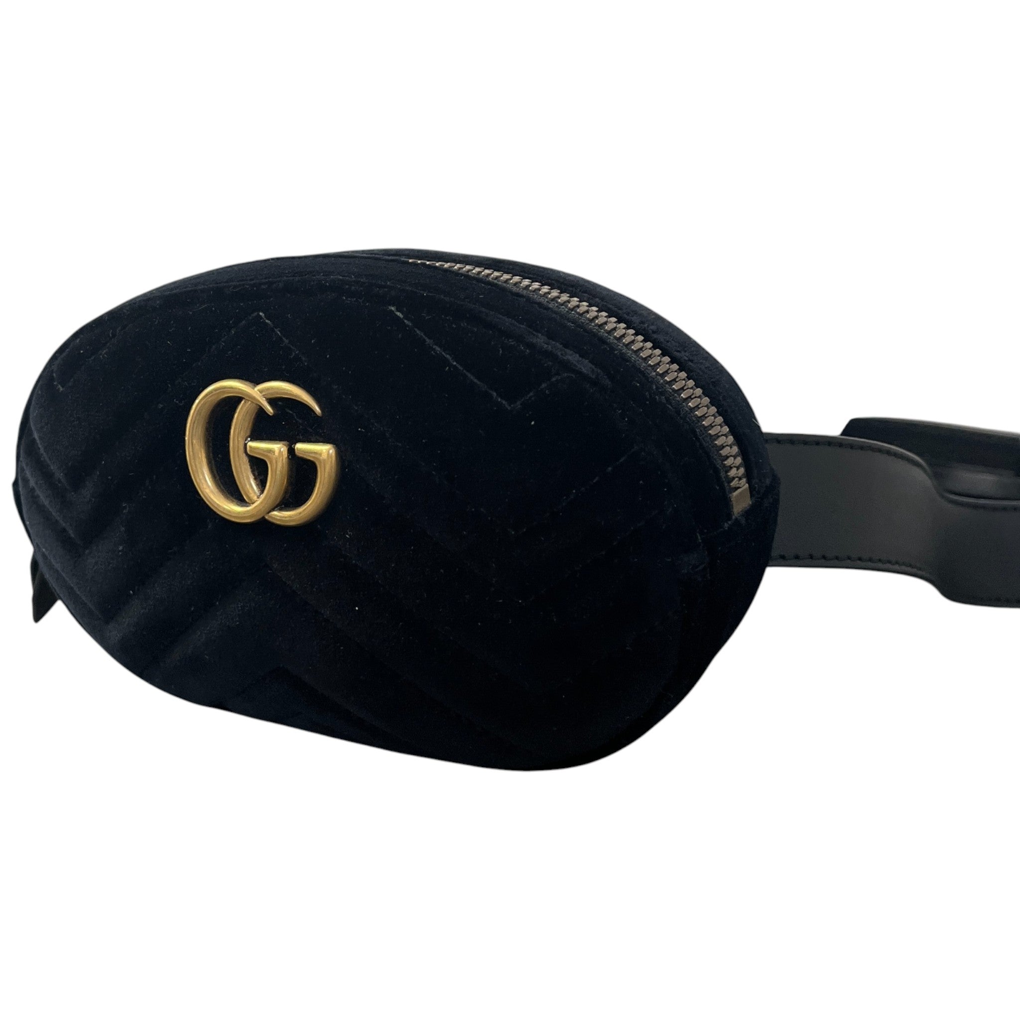Women's Gg Marmont Velvet Belt Bag Black