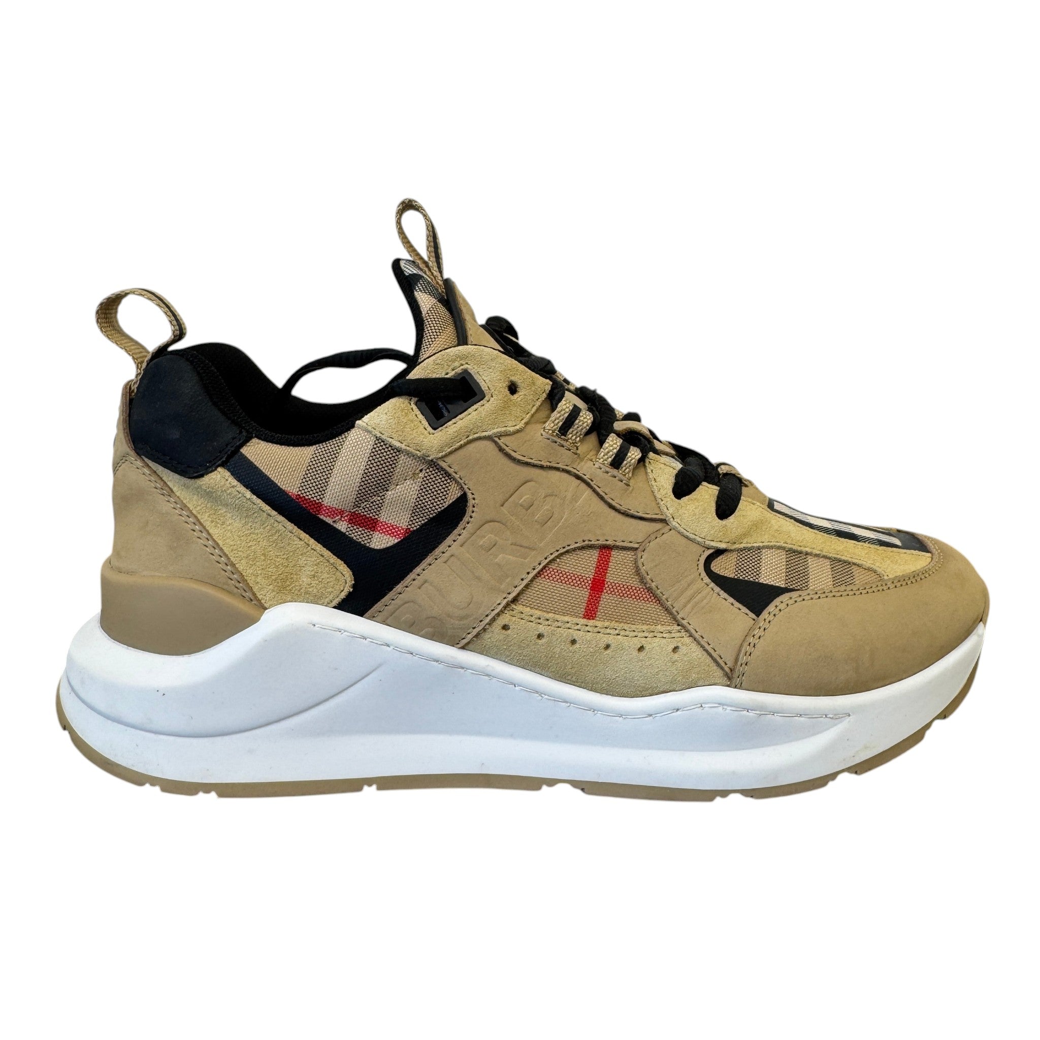 Men's Archive Check Low Trainers Beige Size EU 41 / UK 7