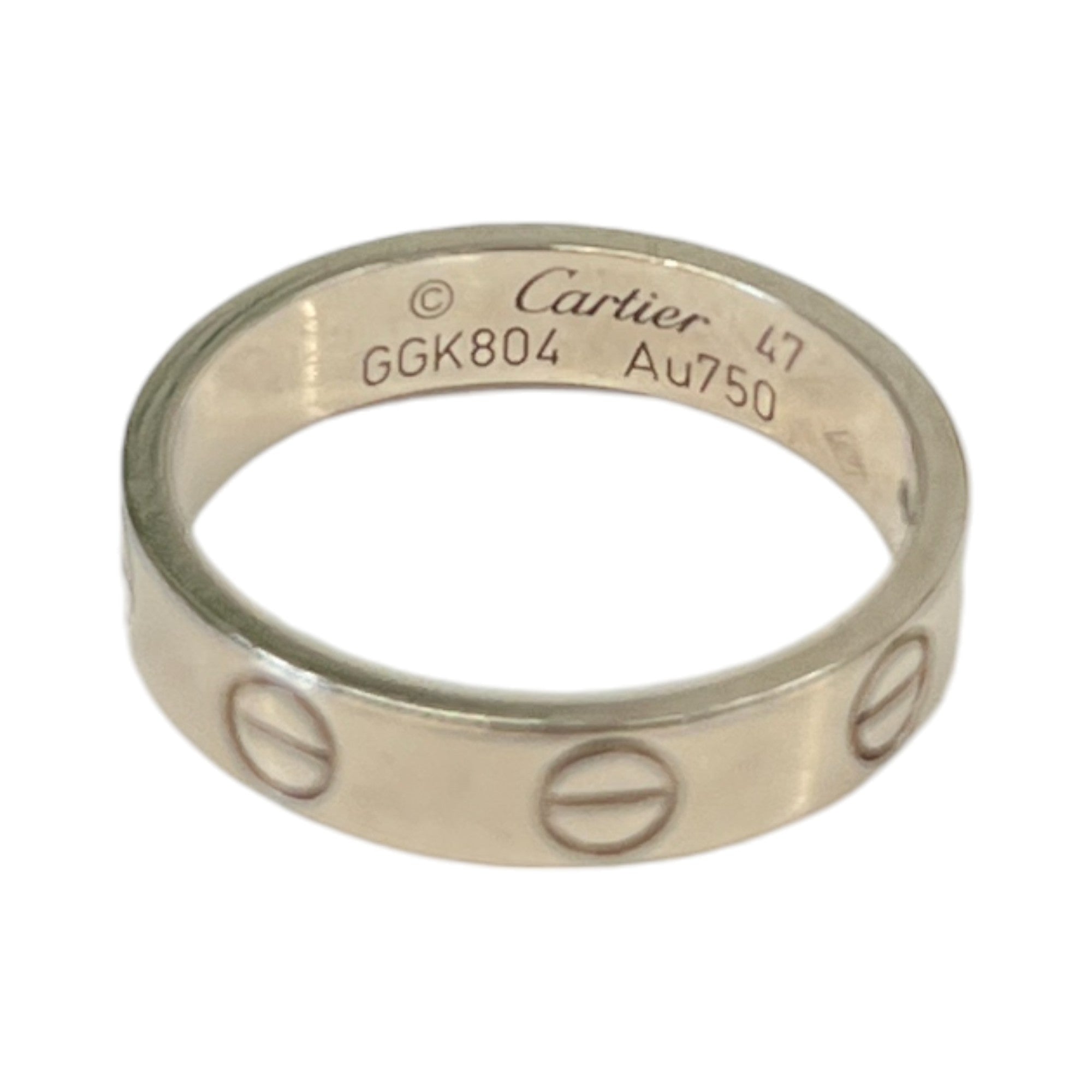 Women's Love Ring, Small Model Size 47 White Gold Ring White