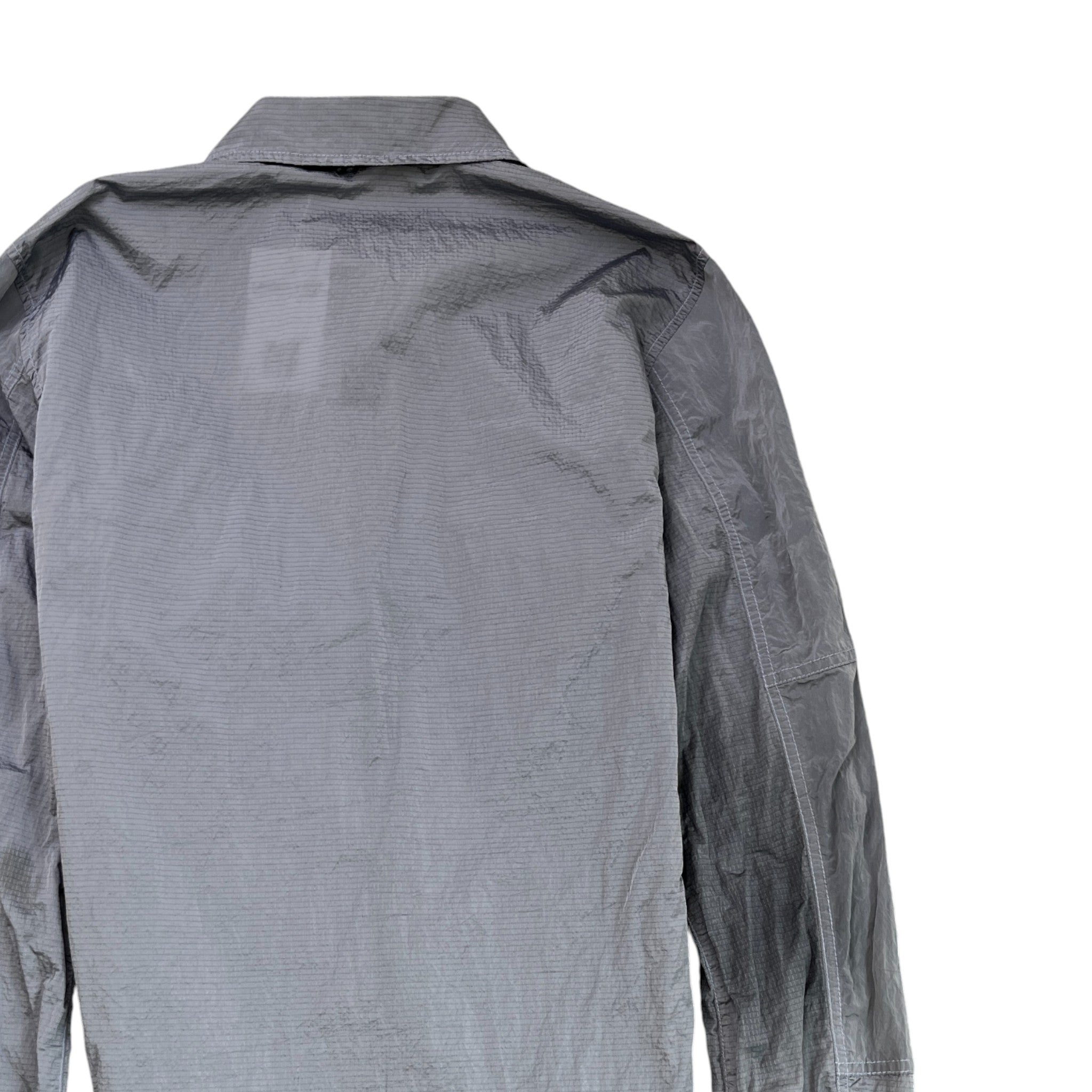 Men's Nylon Metal OverShirt Silver Size S