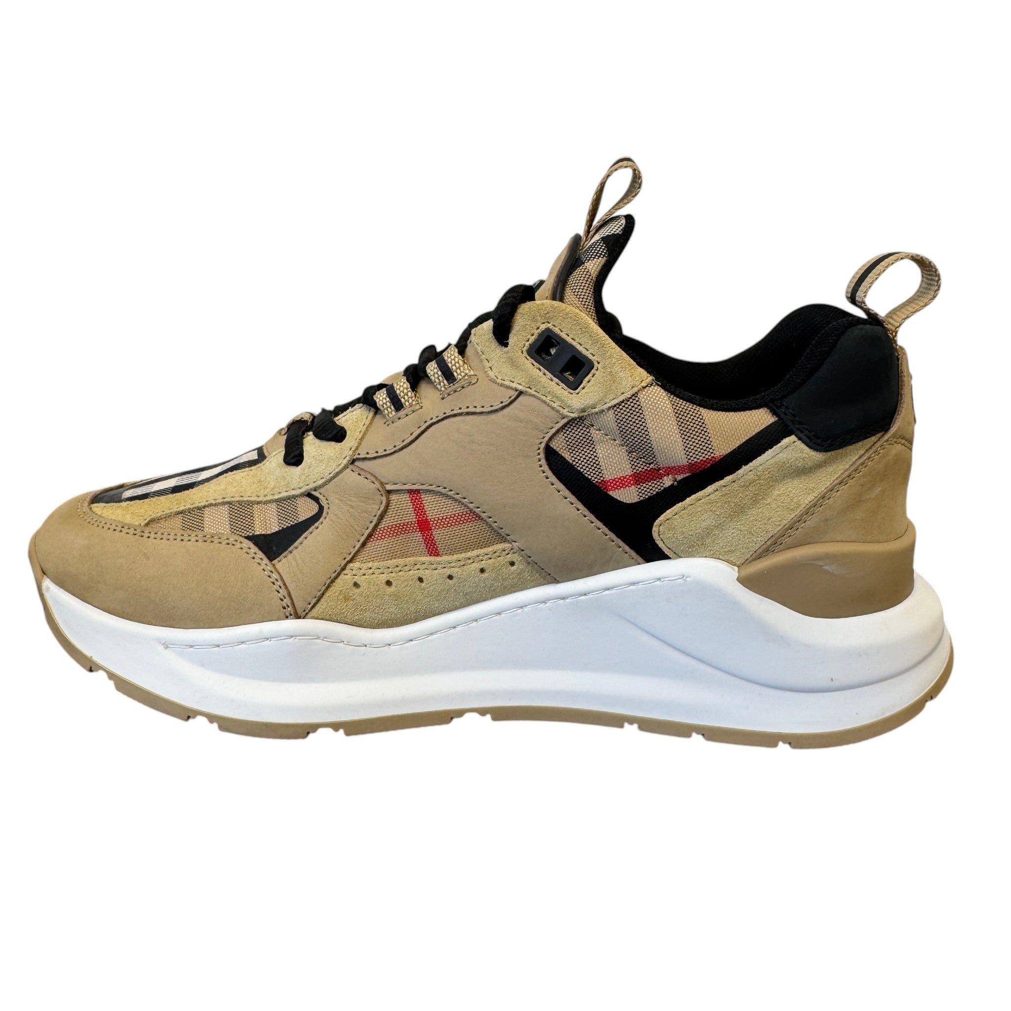 Men's Archive Check Low Trainers Beige Size EU 41 / UK 7